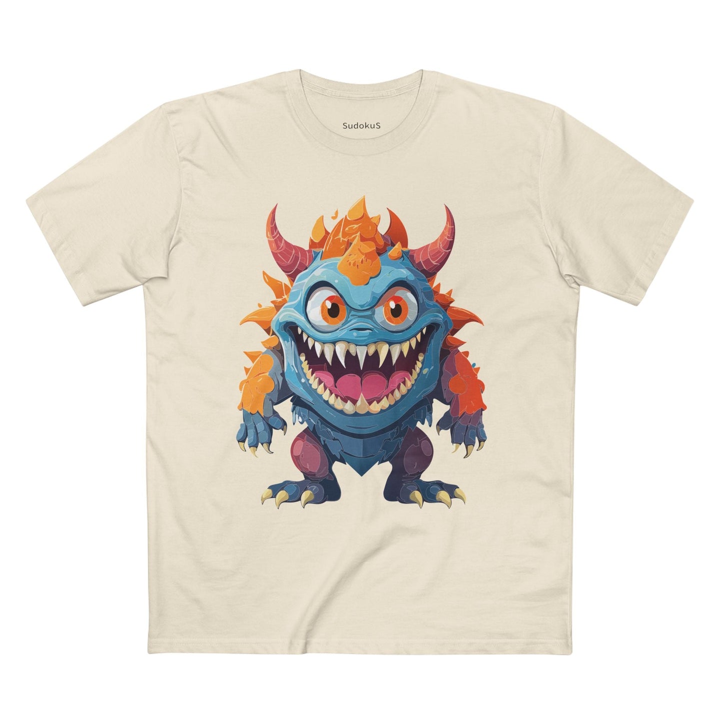 Cartoon Monsters Graphic Unisex 100 Cotton Staple Tee 34