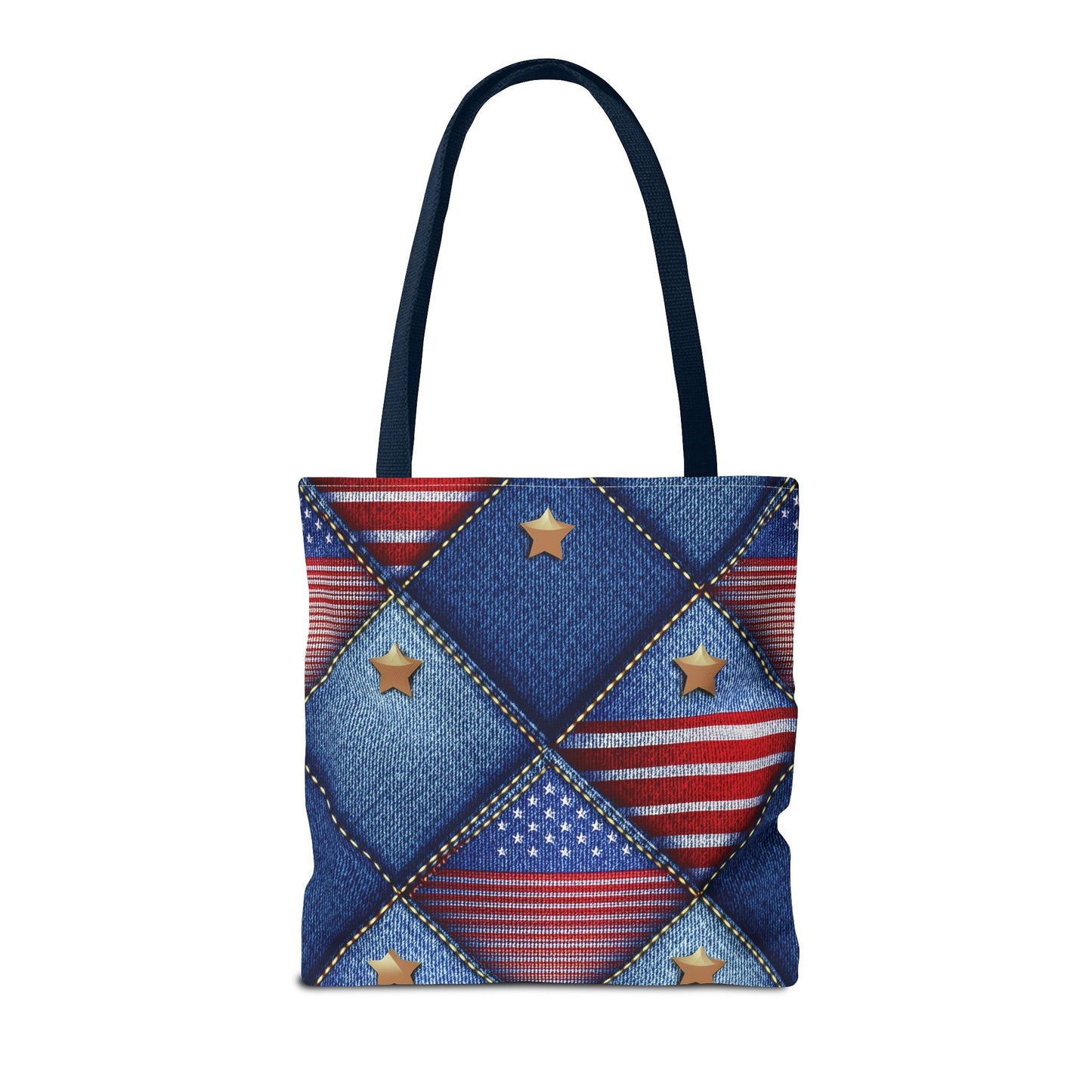 4th of July Graphic Denim Fabric Imitation Print Unisex Canvas Bag Poly Spun 3 Sizes Tote Bag 200-20
