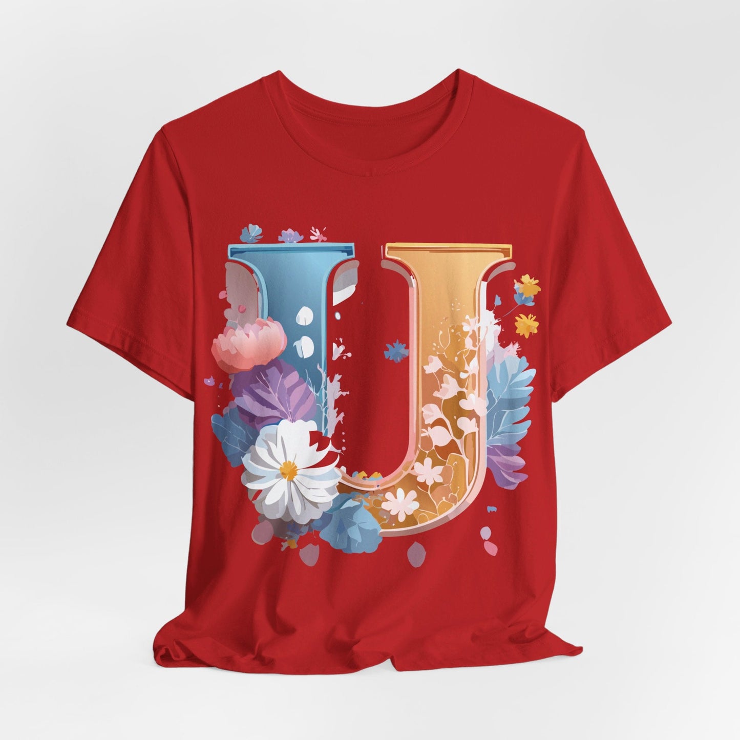Letter U Graphic Tee Unisex Jersey Short Sleeve Premium Adelpha Art Design Shirt