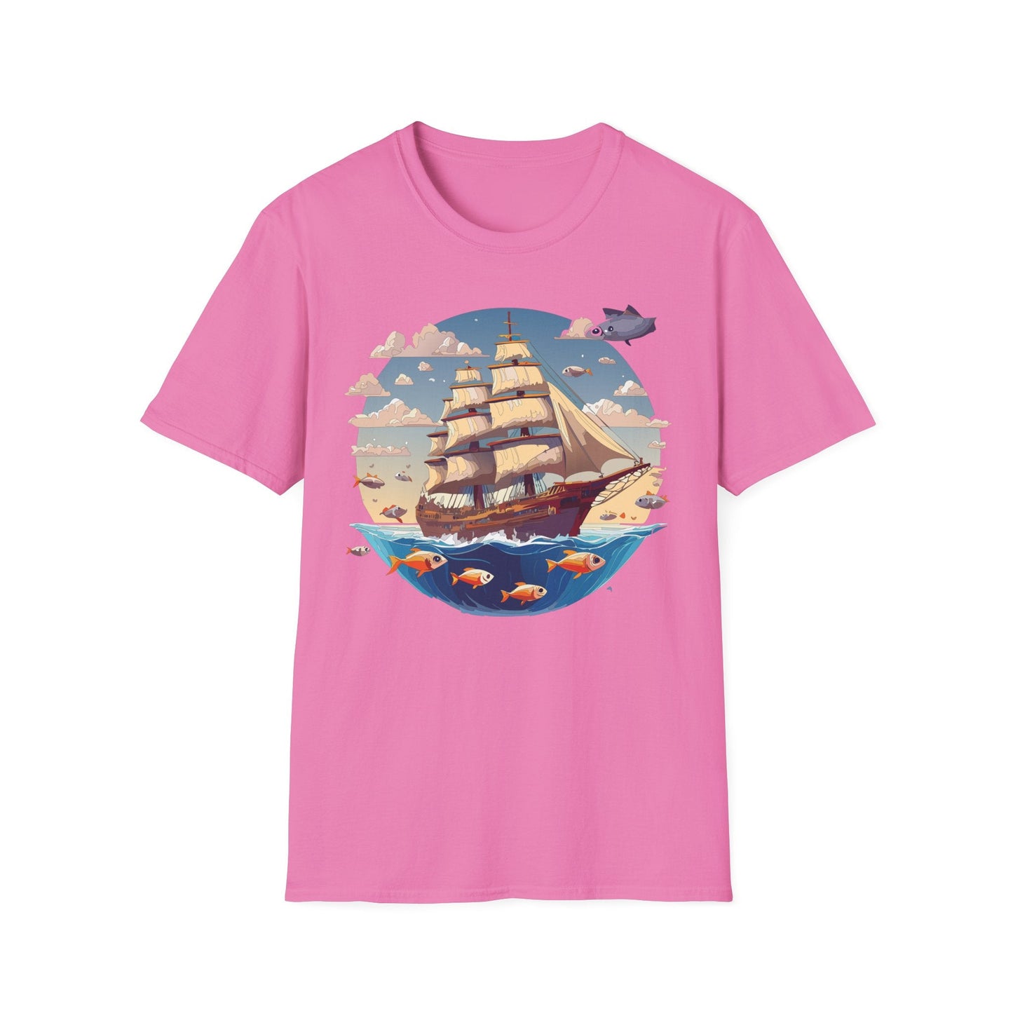 Nautical Ship Frigate Vessel T Shirt Unisex Premium Softstyle Cotton Tee Gildan 64000