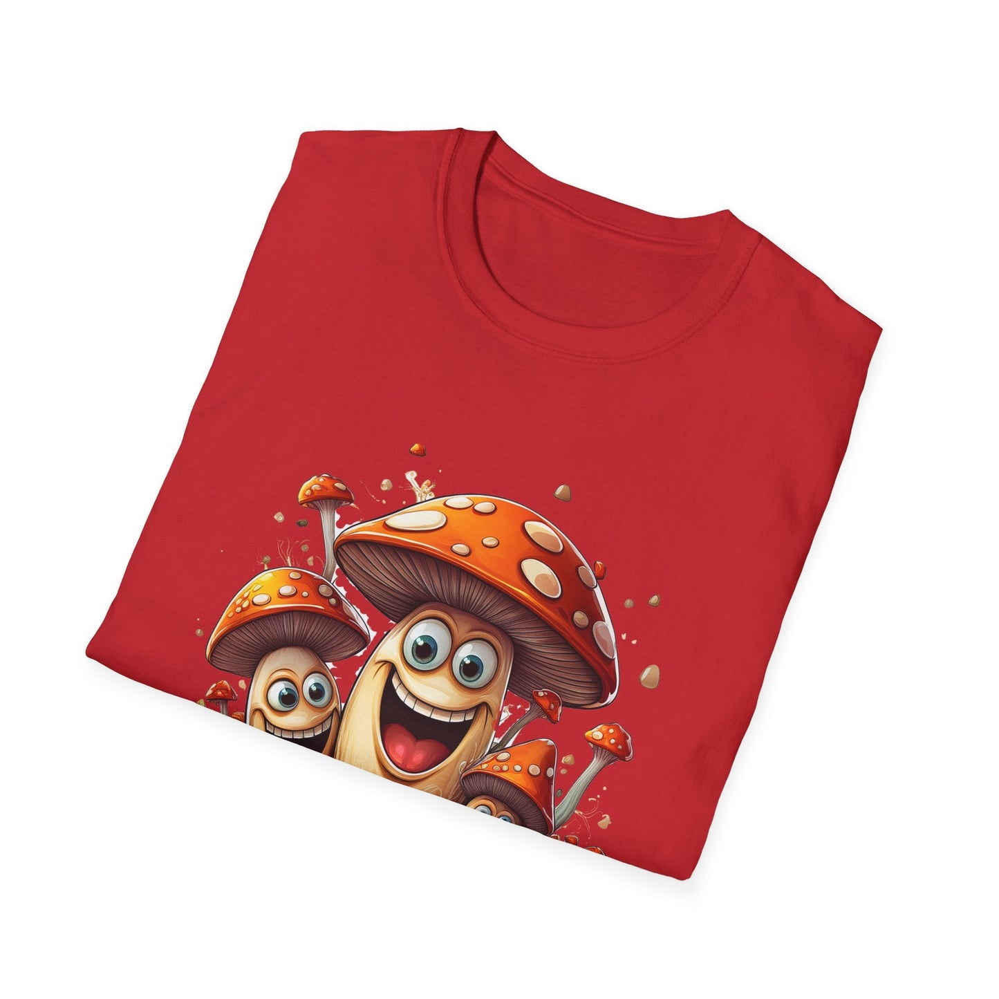 Funny Mashroom Graphic Unisex Softstyle Cotton With Cartoon Illustration Design 14