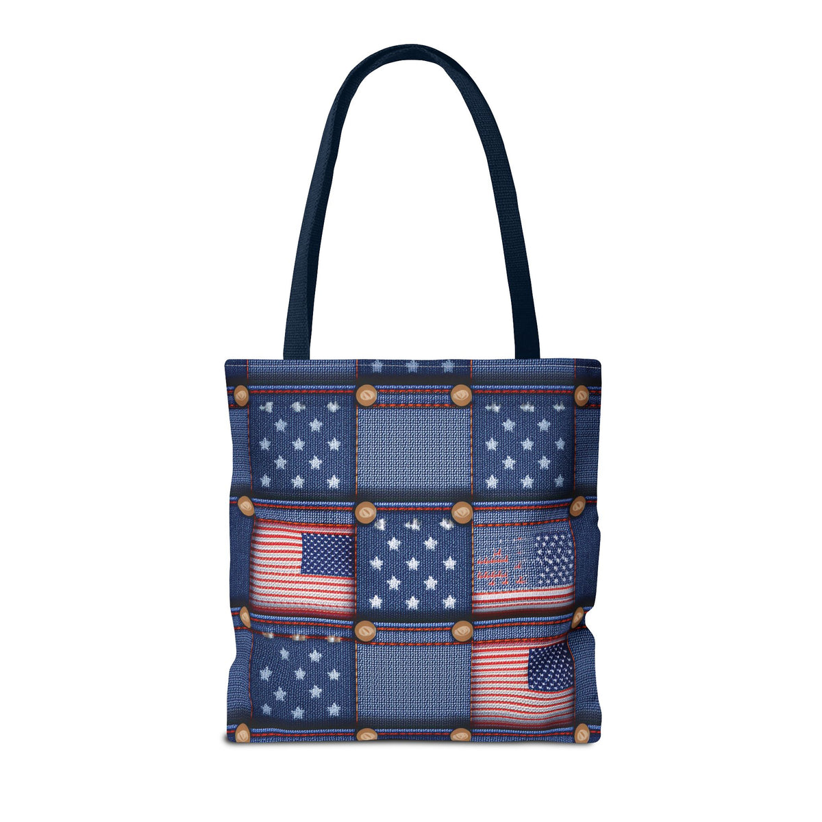 4th of July Graphic Denim Fabric Imitation Print Unisex Canvas Bag Poly Spun 3 Sizes Tote Bag 200-18