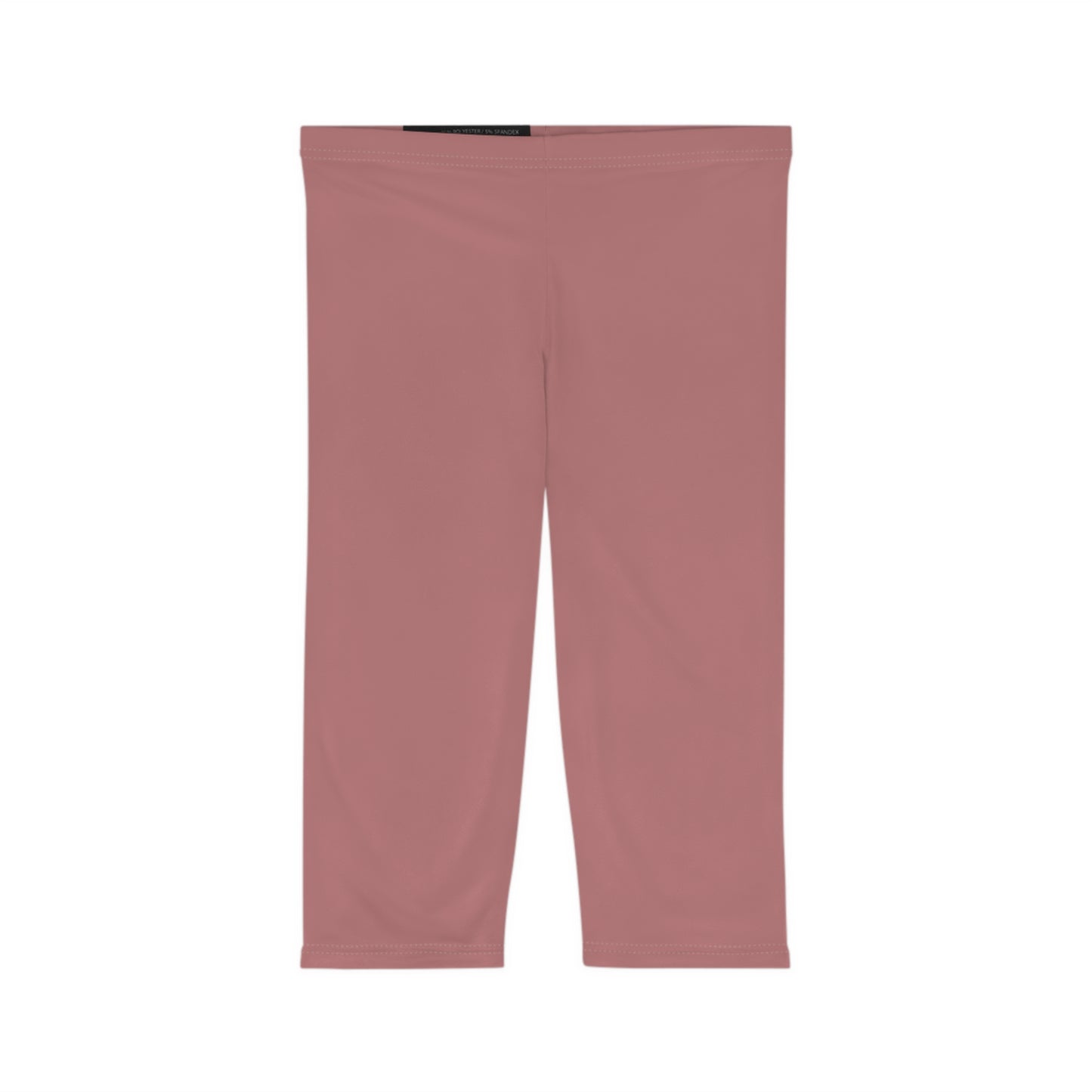 Dusty Rose Coral Color Women's Brushed Suede Poly Span Casual Capri Leggings XS-2XL