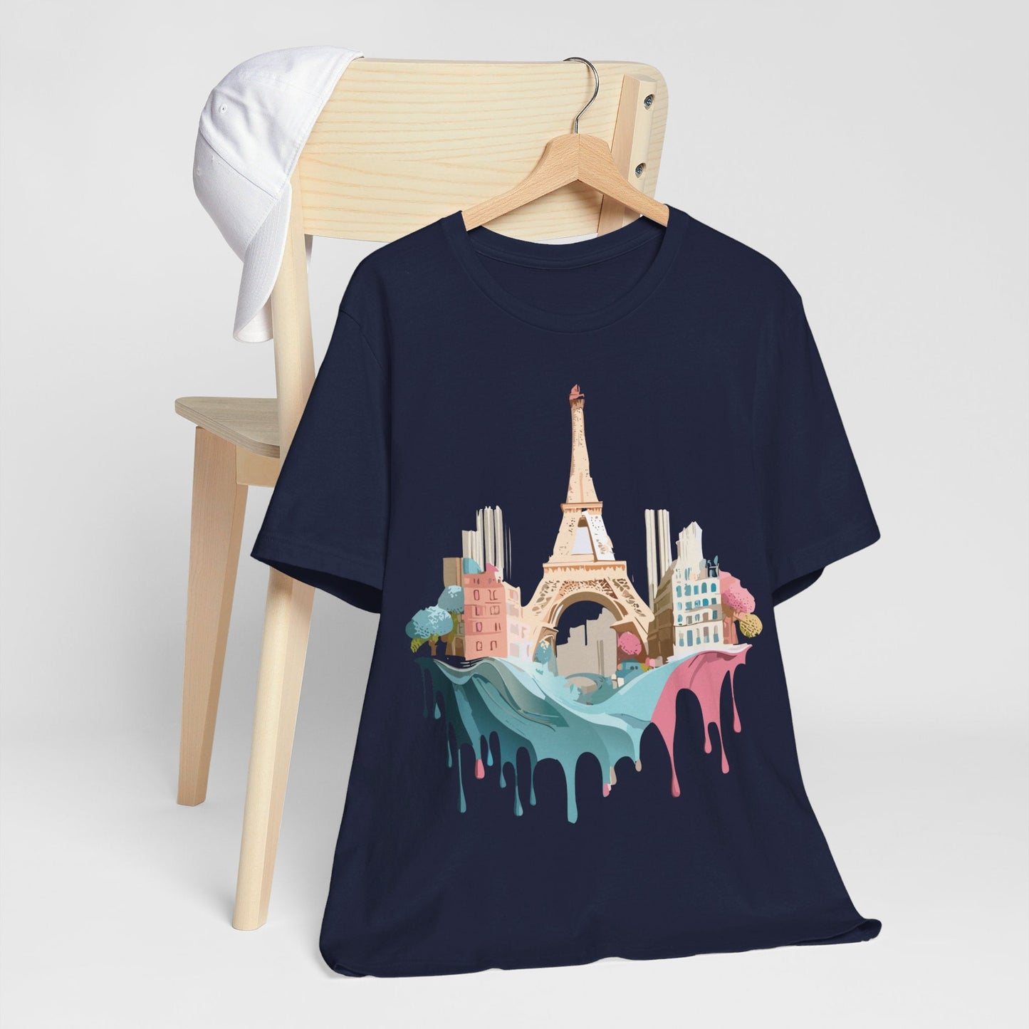 Paris Tourist Graphic Tee Unisex Jersey Short Sleeve Art Design By Vintage Inspired