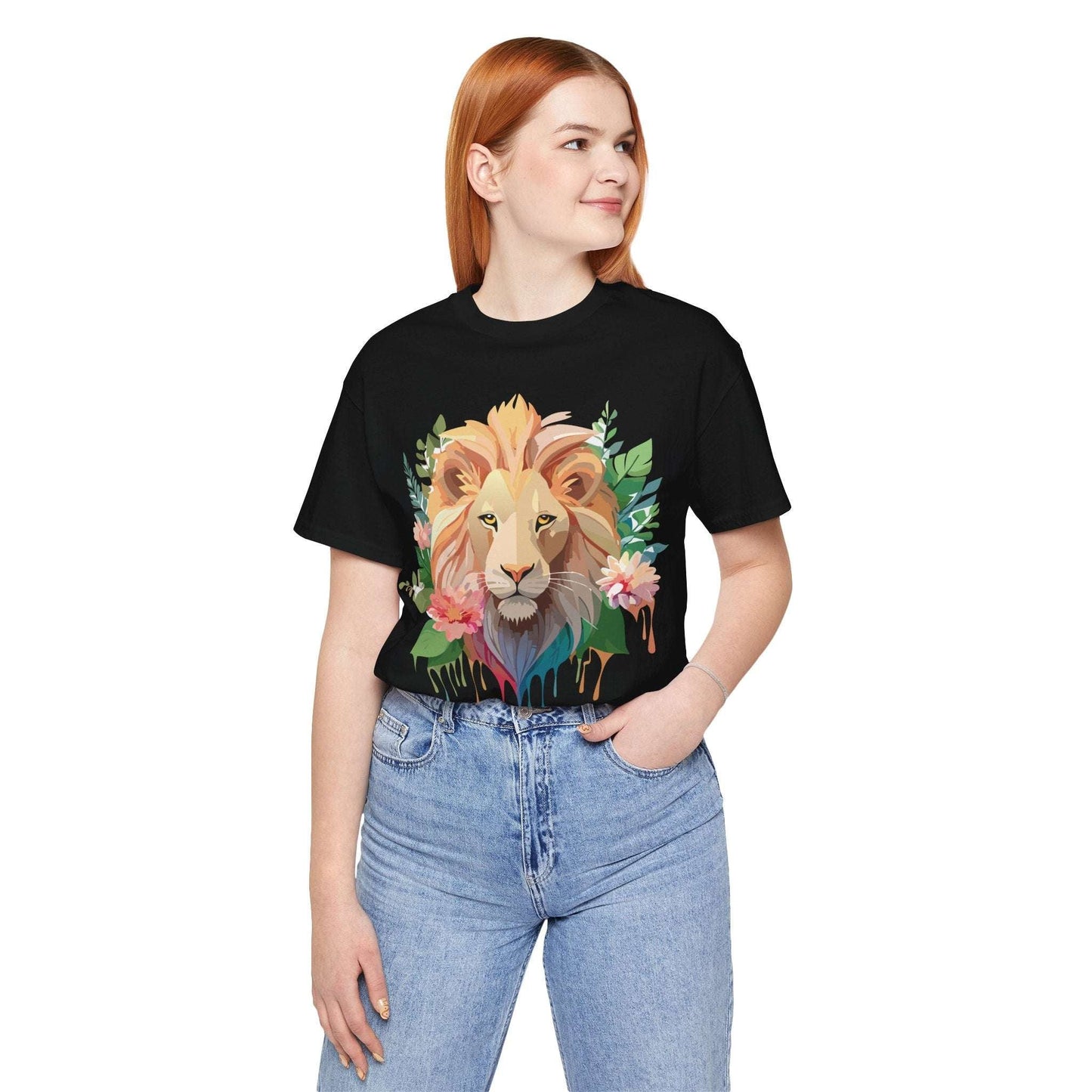 Lion Graphic Unisex 100 Cotton Vintage Animal Artwork Tee 8
