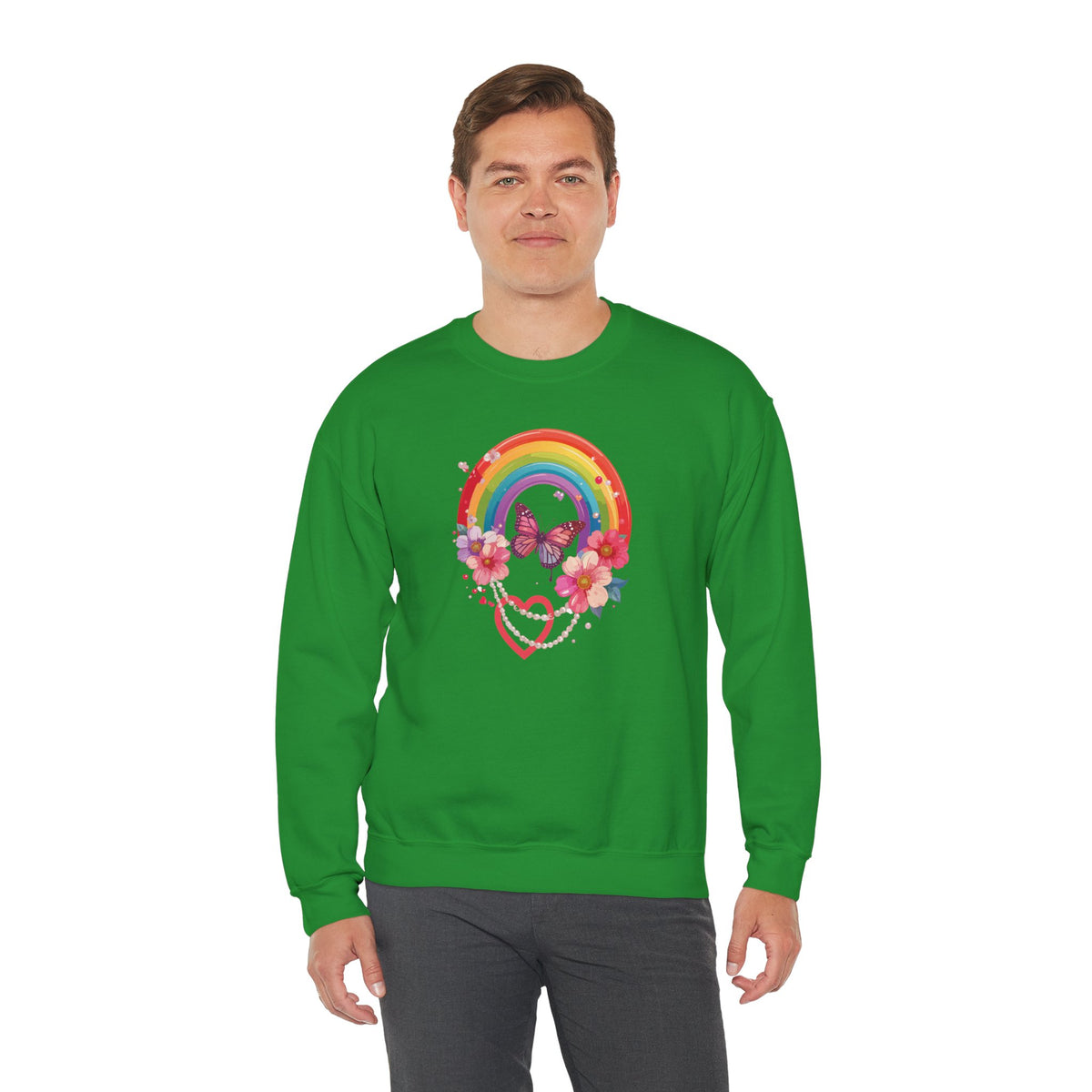 Rainbow Heart Sweatshirt, Floral Heart Sweatshirt, Floral Love Sweatshirt, Valentine's Day Sweatshirt, Rainbow Heart Floral Sweatshirt 106