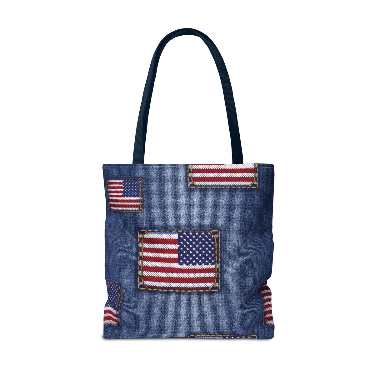 4th of July Graphic Denim Fabric Imitation Print Unisex Canvas Bag Poly Spun 3 Sizes Tote Bag 200-14