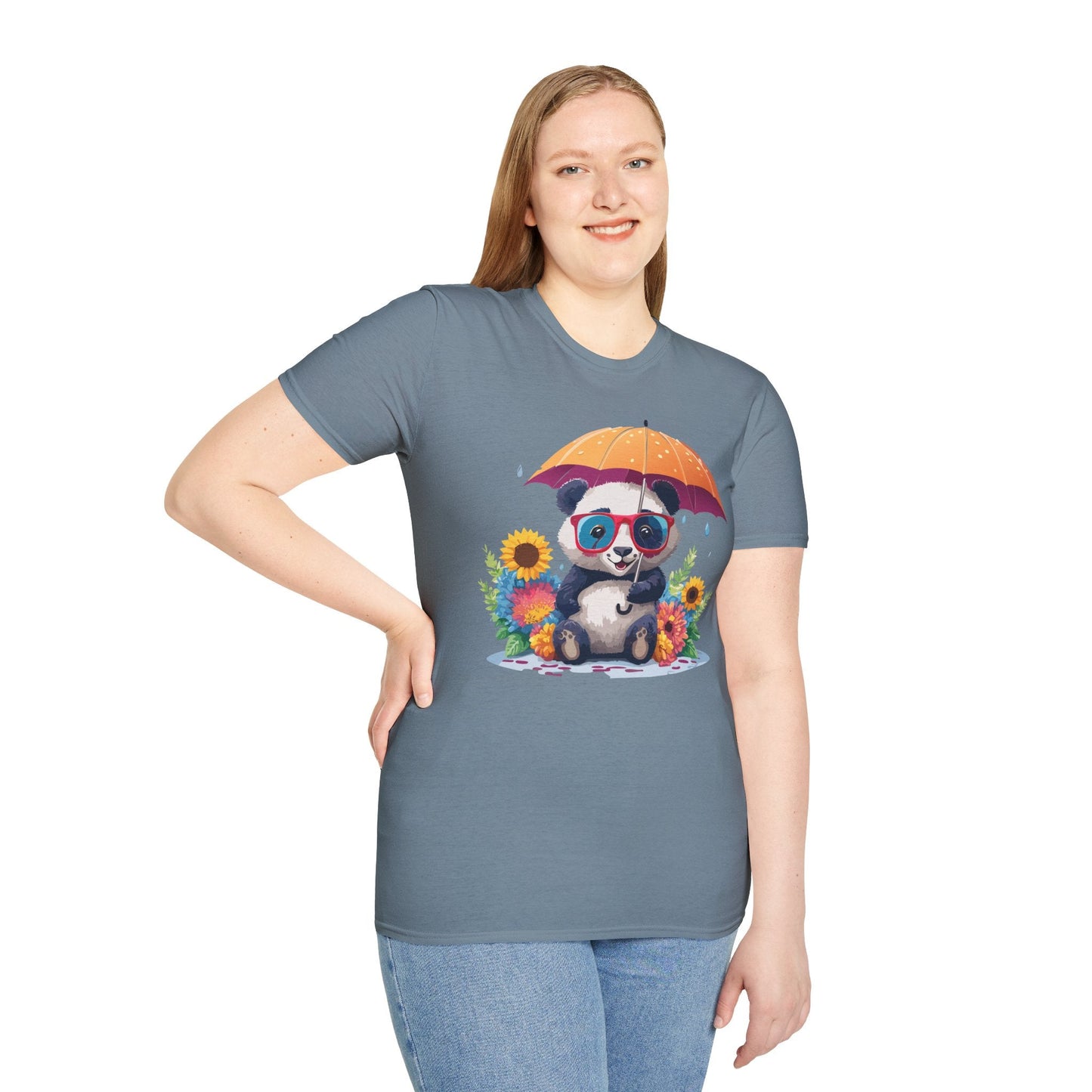 Panda Shirt Unisex Panda Tee Animal Graphic T Shirt Softstyle 64000 Cotton Breathable Everyday