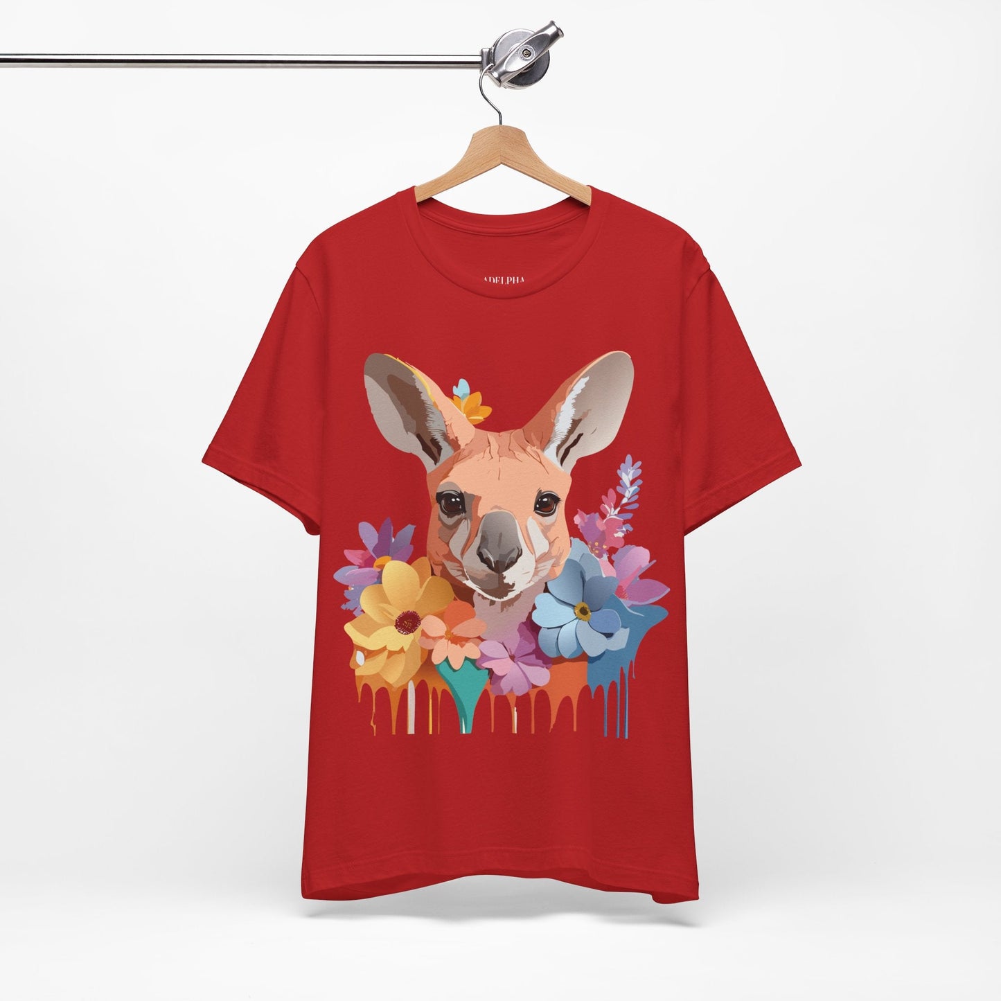 Adelpha Unisex Graphic Tee Kangaroo Art Design Short Sleeve Shirt Premium Vintage Inspired Comfort