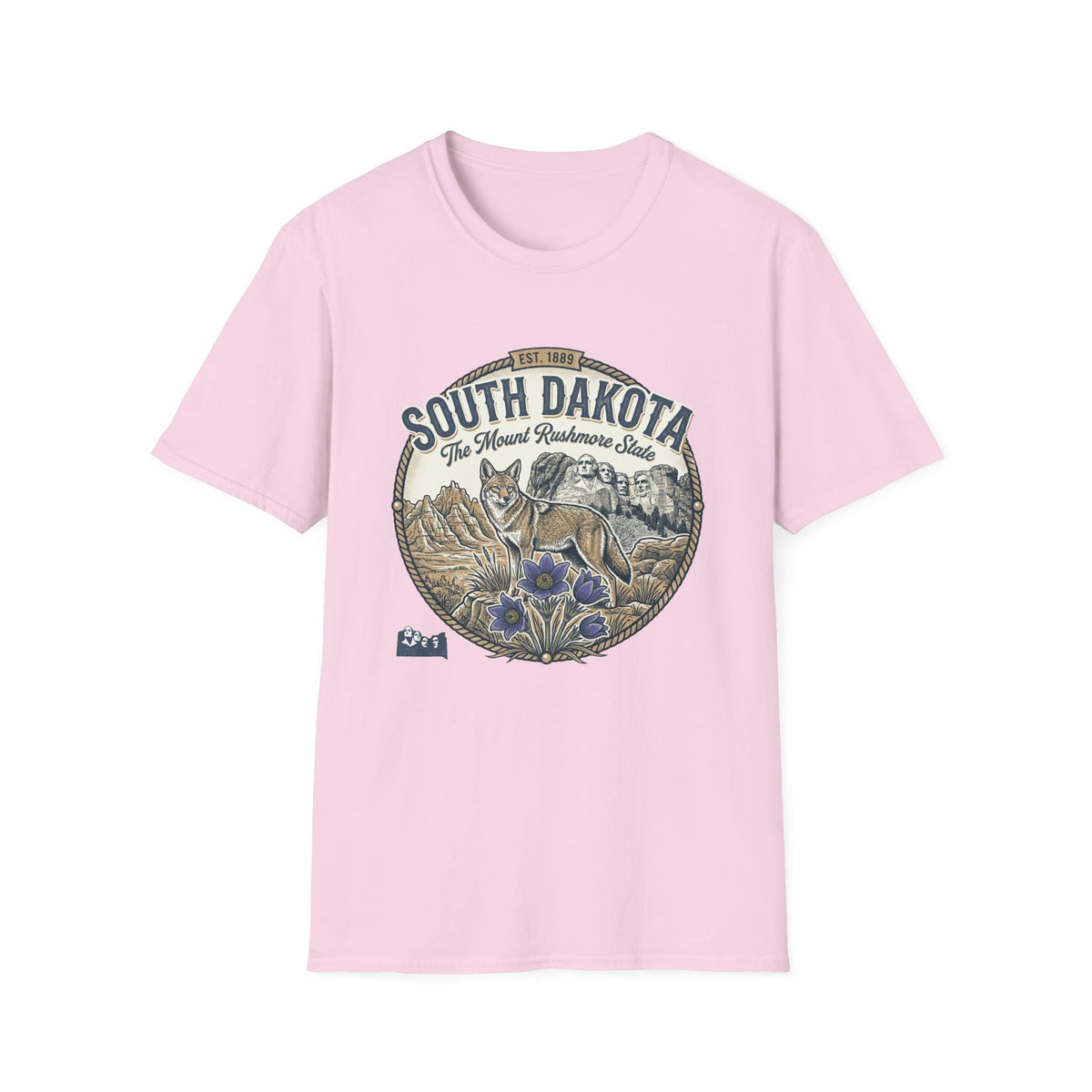 South Dakota Wildlife Tee – State Prairie Flowers Travel Tourist Graphic Tee Unisex 100 Cotton Gildan T-Shirt
