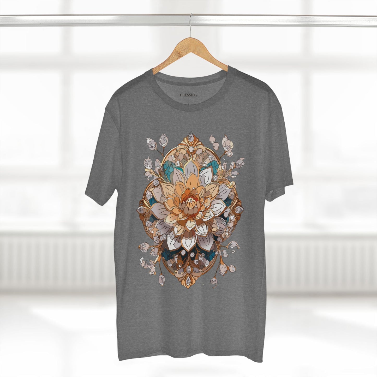 Floral Graphic T-Shirt Unisex 100 Cotton Art Design with Antique Flowers Tee 14