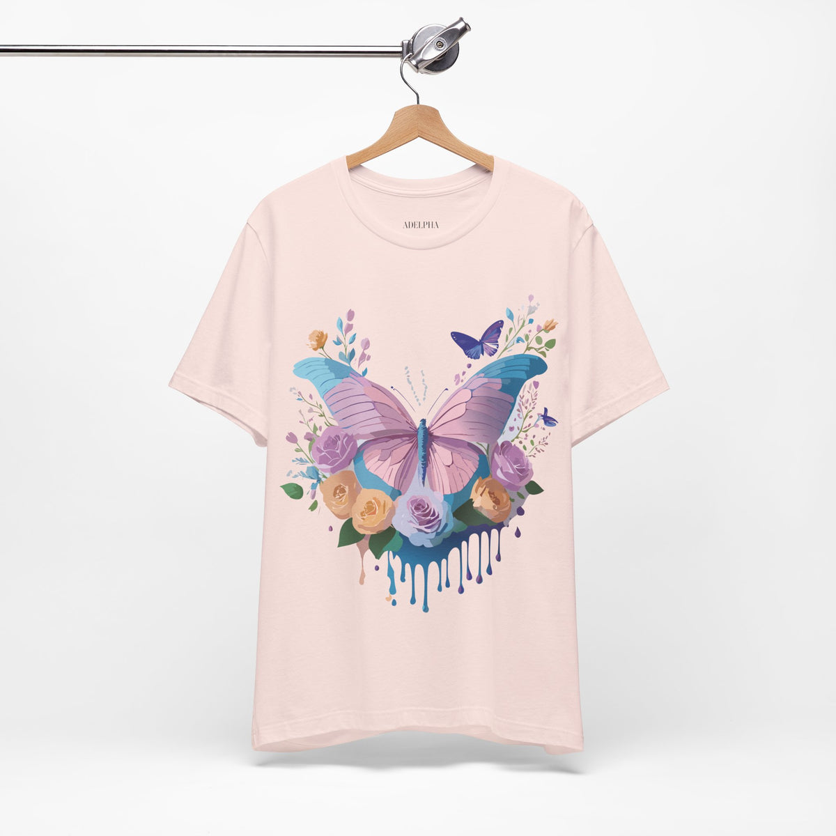 Butterfly Graphic Unisex Cotton Bella+Canvas Tee with Art Design n110