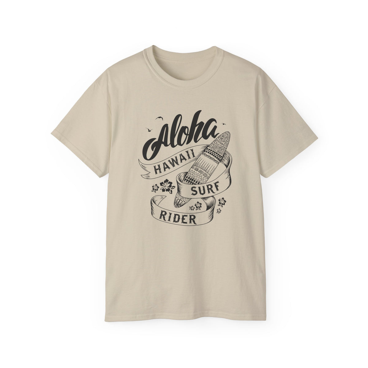 Aloha Hawaii Surf Rider Tee | Surfboard Illustration, Tropical Vibes