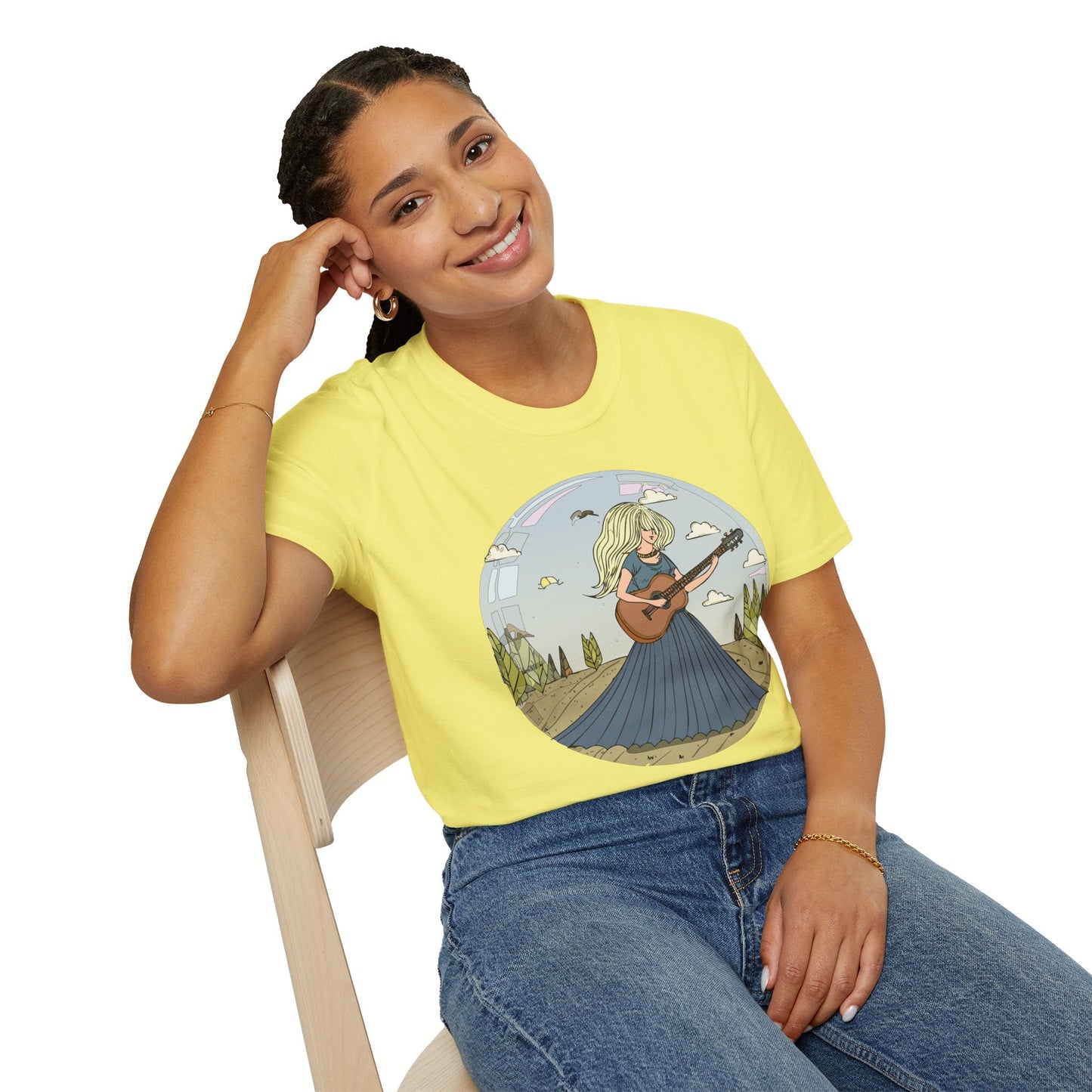 Womens Graphic T Shirt Art Design Tee Softstyle Cotton Ring-Spun Unisex Short Sleeve
