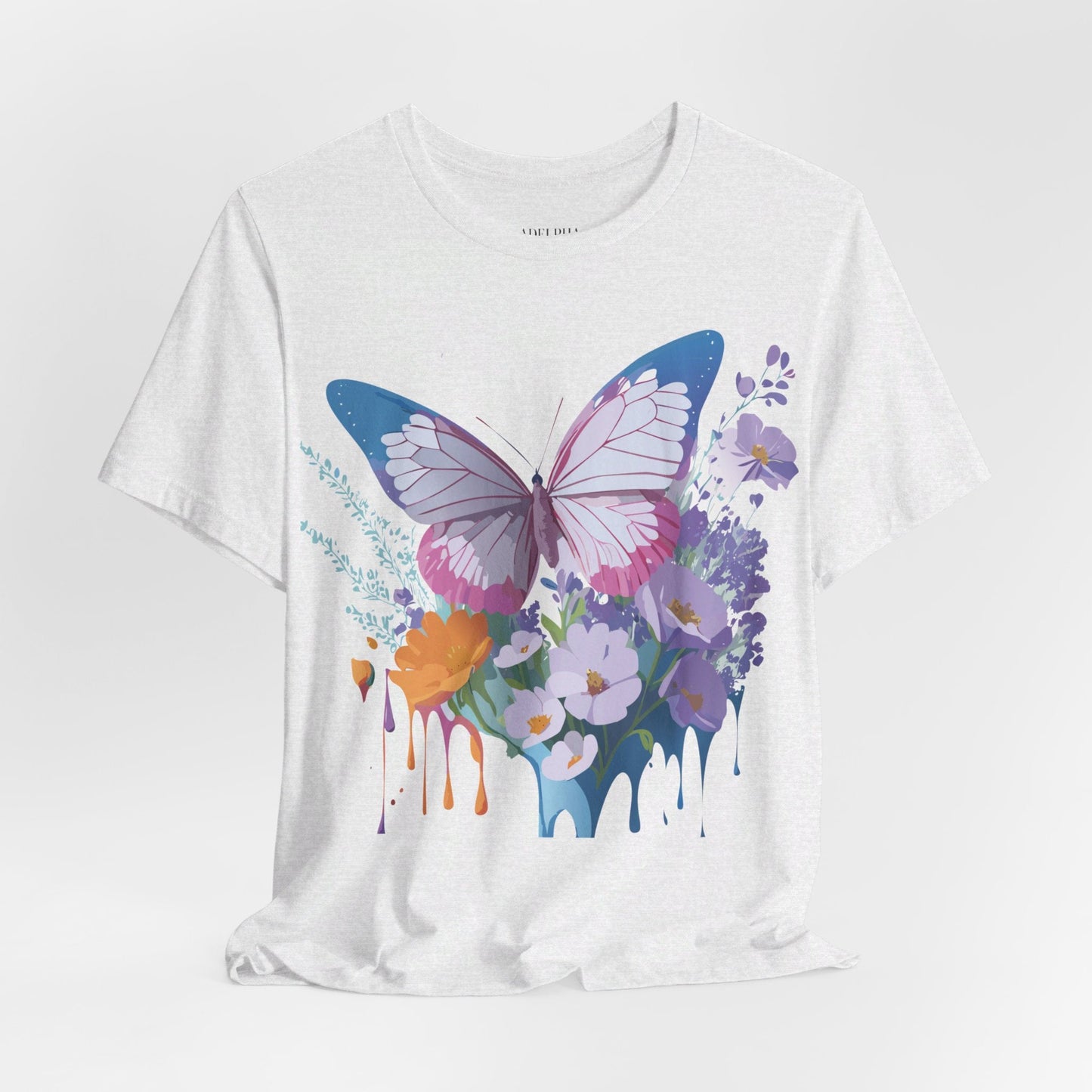 Butterfly Graphic Unisex 100 Cotton Lightweight Vintage Floral Design Jersey Tee 1