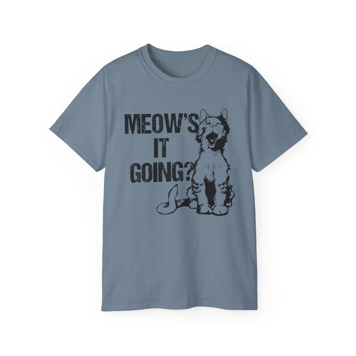 Meow's It Going? Cat Graphic Tee | Vintage Kitten Illustration
