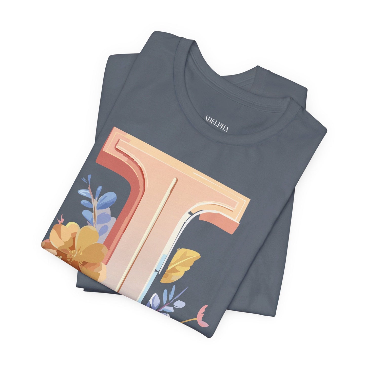 Letter I Shirt Graphic Tee Unisex Vintage Inspired Adelpha Art Design Short Sleeve Tee