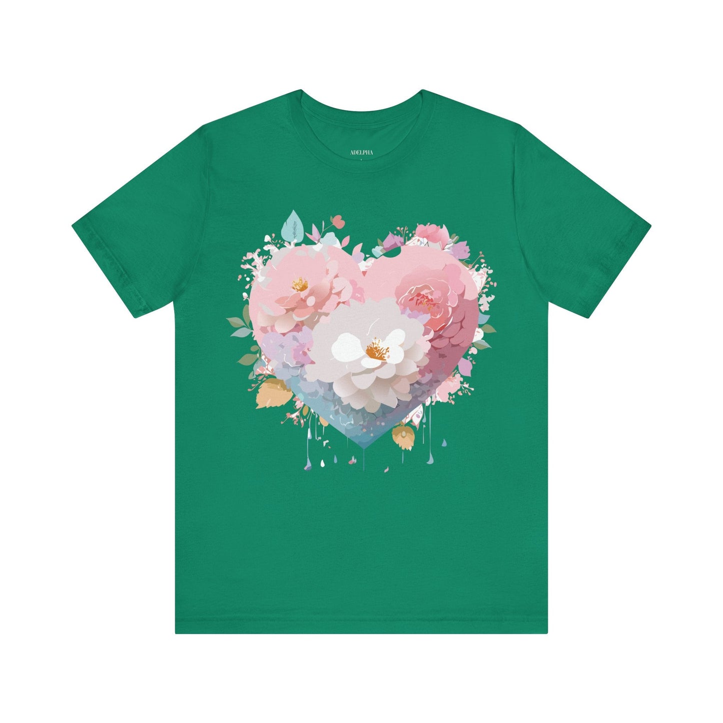 Valentine Day Graphic Unisex 100 Cotton Vintage Artwork with Love and Flower Design Tee 34
