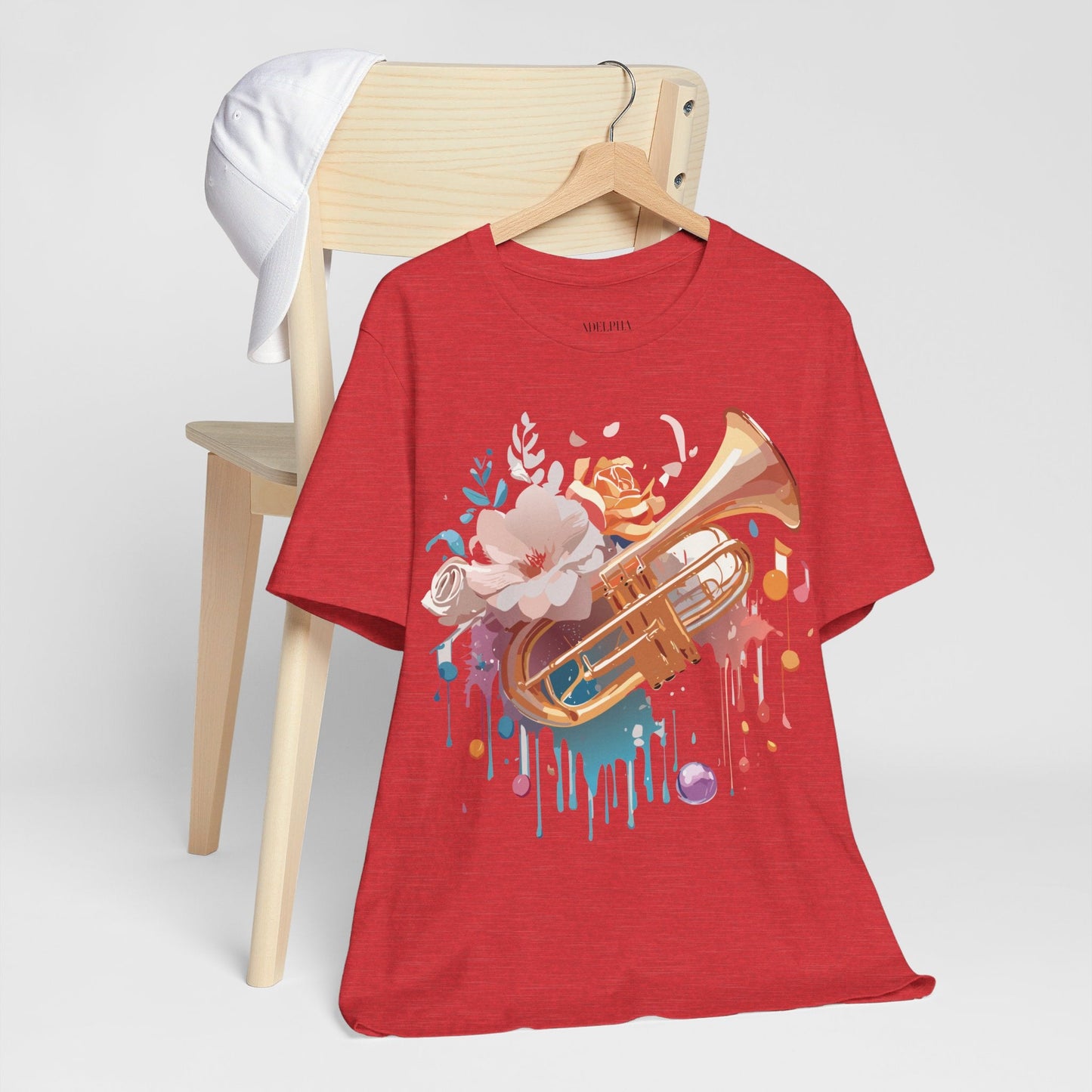 Music Graphic Unisex 100 Cotton Vintage Art with Musical Elements Tee 138