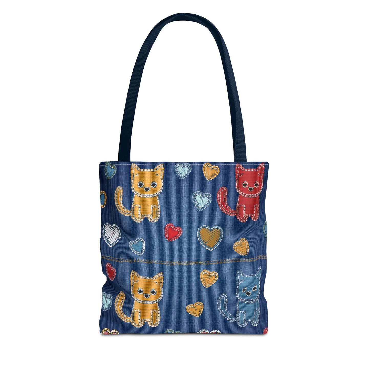 Love Day Graphic Design Denim Fabric Imitation Print Unisex Canvas Bag POLY 3 Sizes Tote Bag 201-4