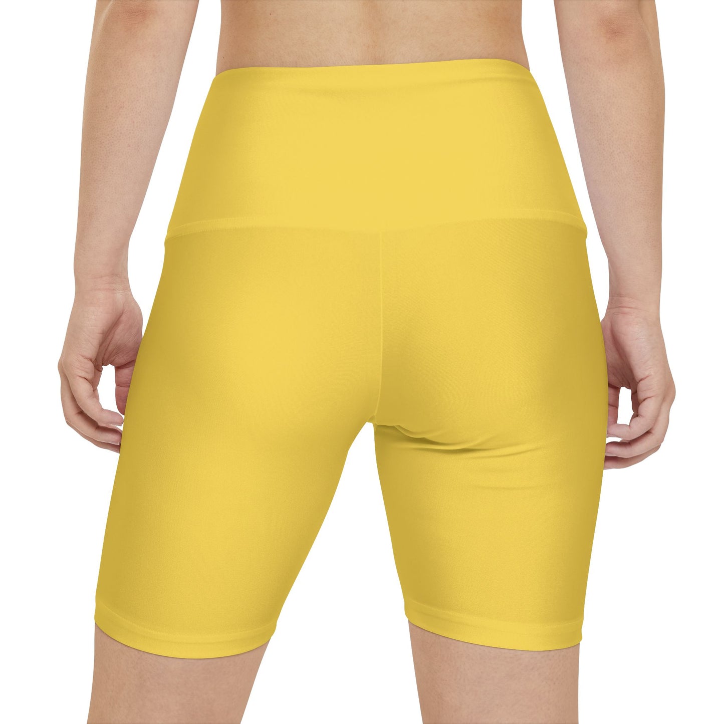 Yellow Gold Women's Workout Shorts — High-Waist Active Biker Shorts