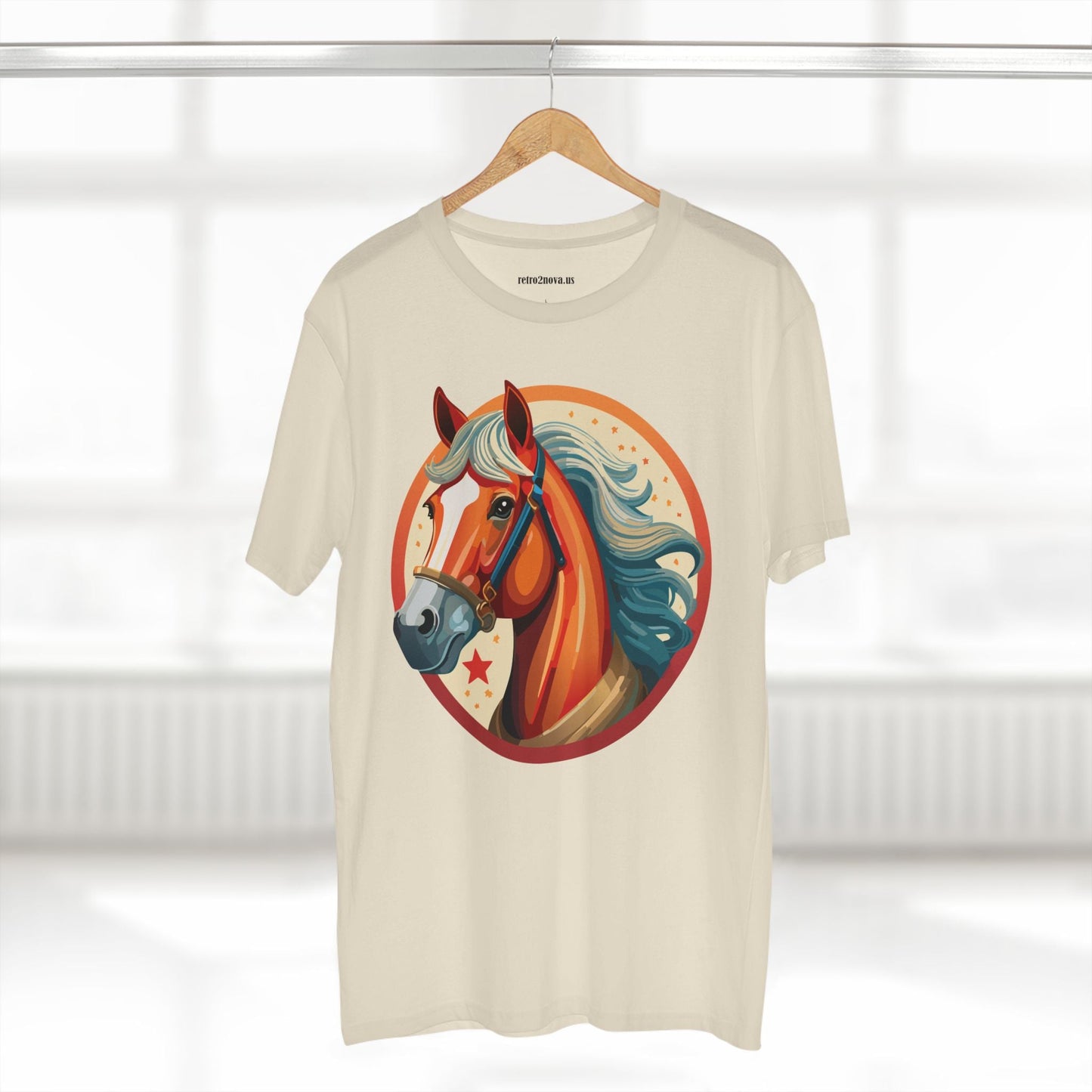 Horse And Animals Unisex Premium Cotton Art Tee Featuring Original Retro2Nova Design From Our Art Collection