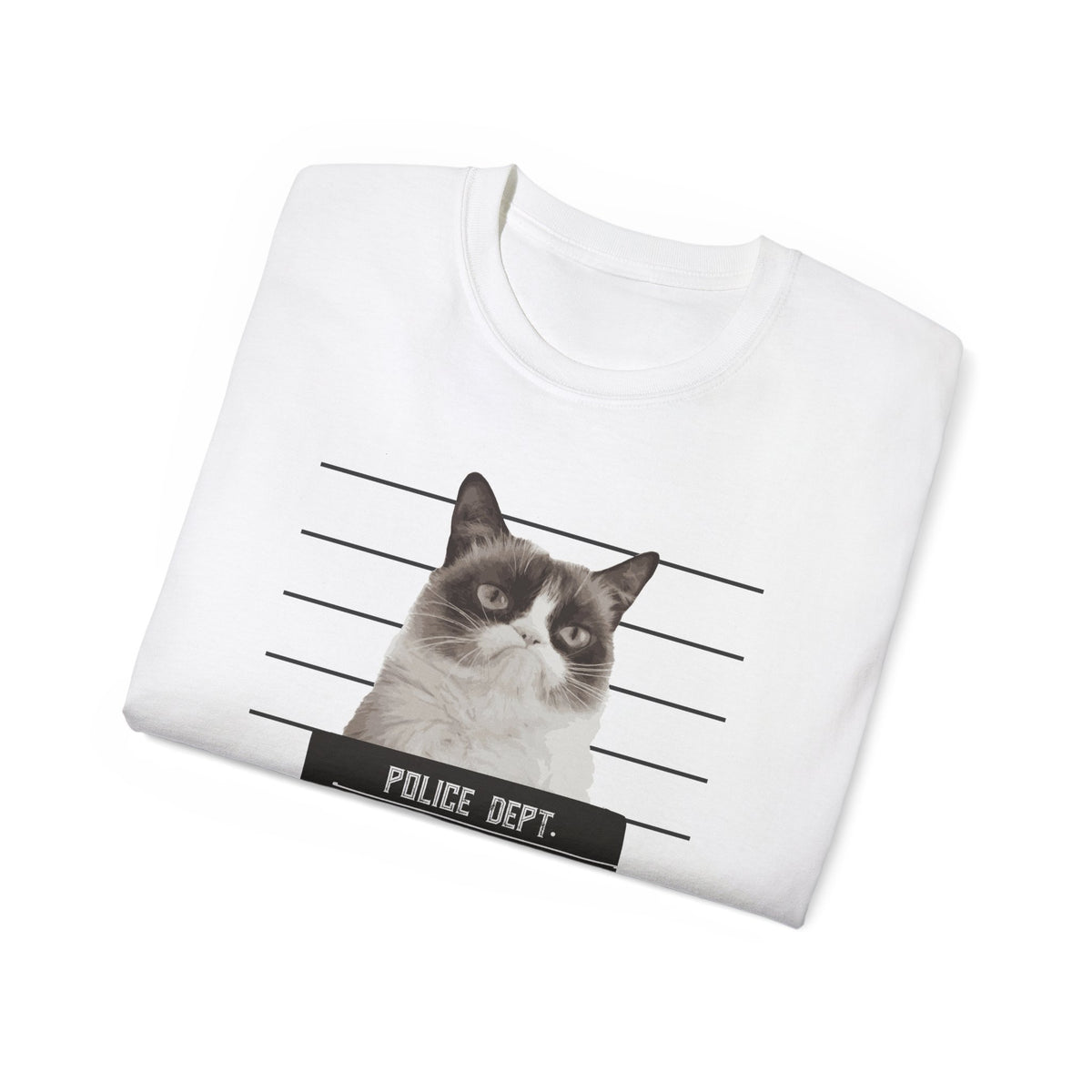 Mugshot Cat Shirt police lineup kitty graphic tee | Funny Cat Mugshot T-Shirt