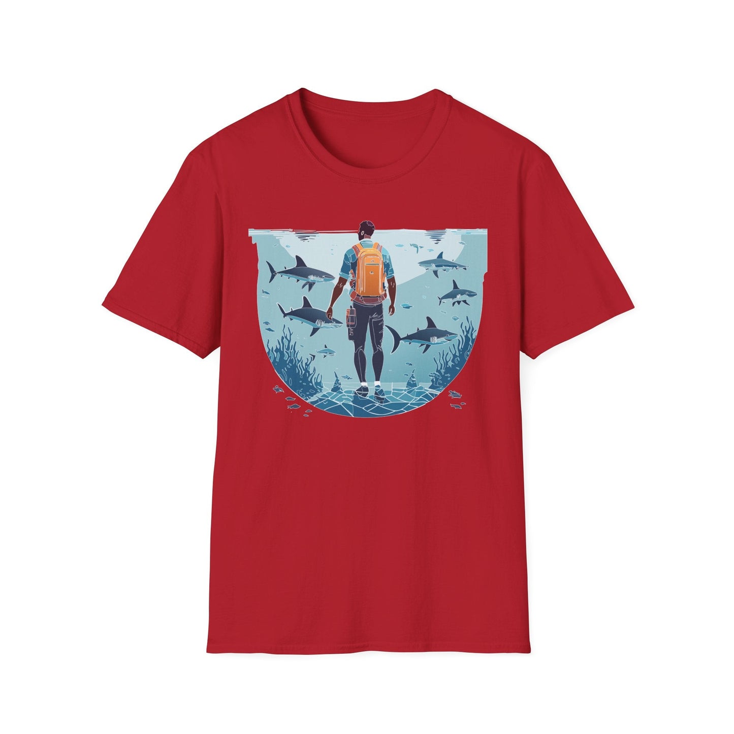 Ocean Tee Shirt Unisex Softstyle T Shirt With Ocean Art Design U Boat Theme Graphic Artwork Edition