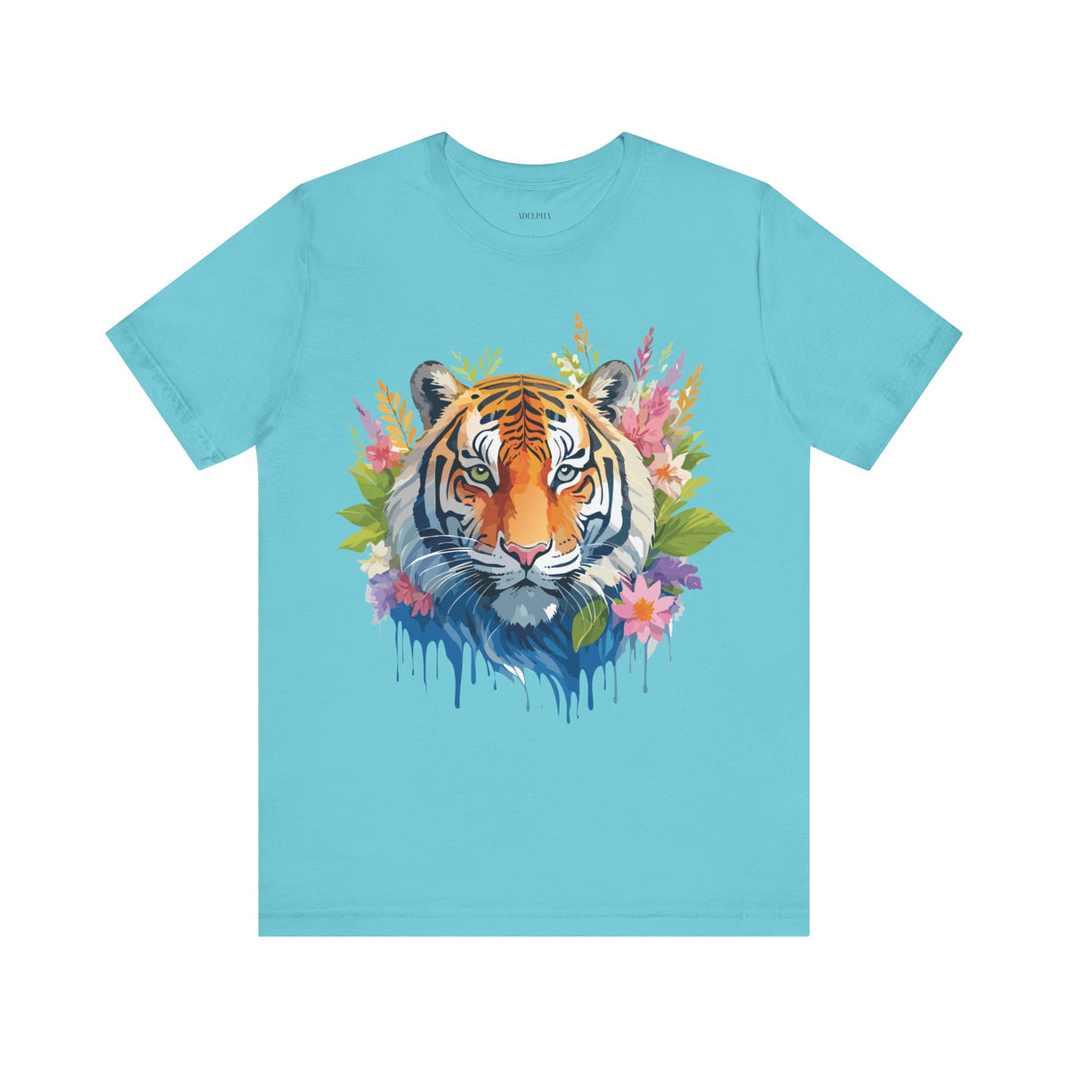 Tiger Graphic Unisex Cotton Bella+Canvas Tee with Art Animal Design d95