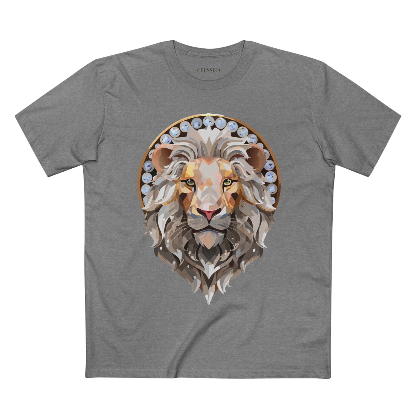 Lion Graphic Unisex 100 Cotton Tee With Unique Animal Golden Medallion Art Design 8
