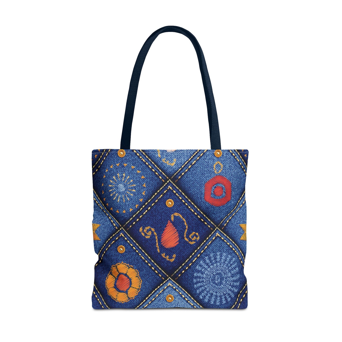 Diwali Graphic Denim Fabric Imitation Print Unisex Canvas Bag Poly Spun 3 Sizes Tote Bag 205-4