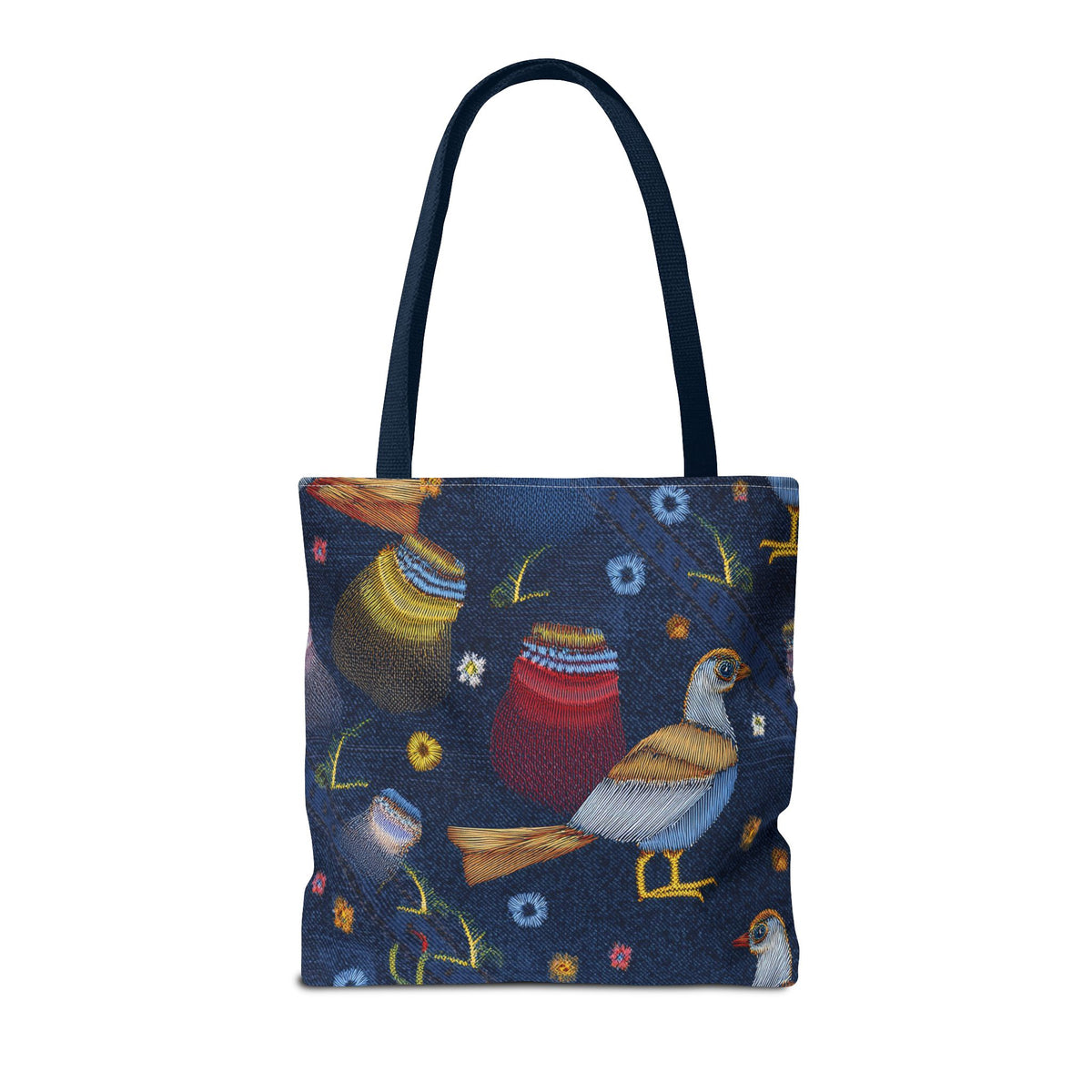 Denim Fabric Imitation Print Unisex Canvas Bag Poly Spun 3 Sizes Tote Bag 194-3