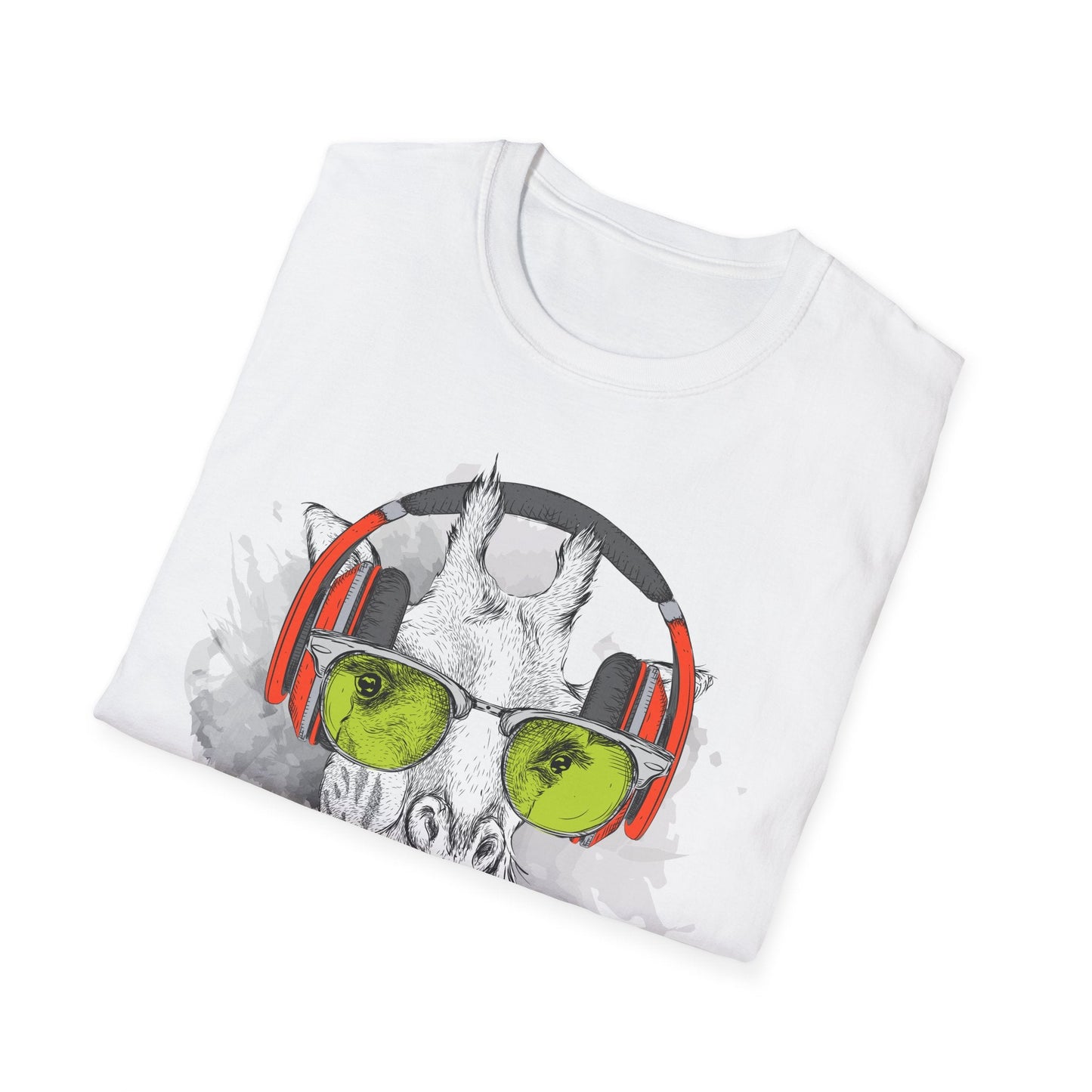 I Love Music Animals Shirt With Headphones Unisex Gildan Softstyle 100 Percent Ring Spun Cotton Tee