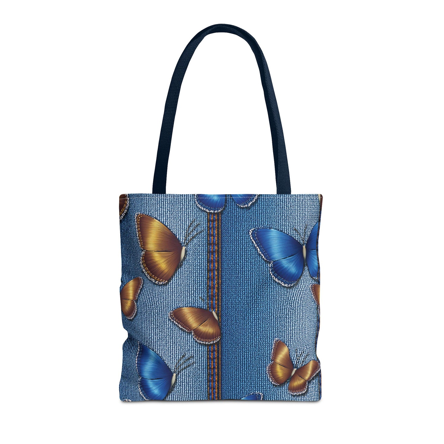 Denim Fabric Imitation Print Unisex Canvas Bag Poly Spun 3 Sizes Tote Bag 172