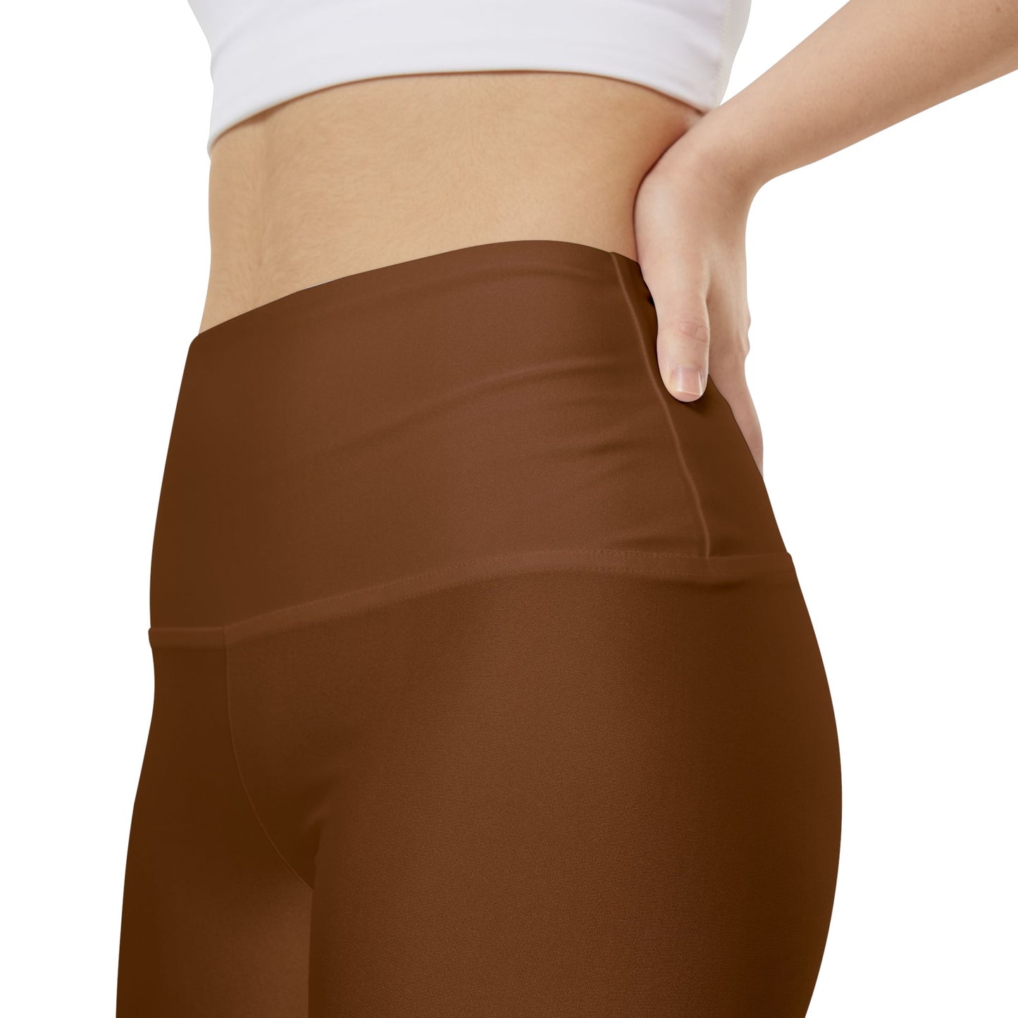 Raw Amber Rust Brown High-Waist Workout Shorts — Comfortable Athletic Biker Shorts