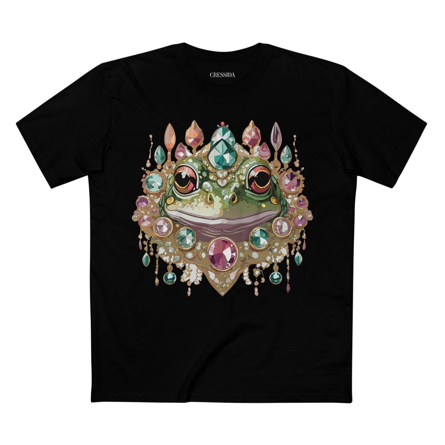 Frog Graphic Unisex 100 Cotton Tee With Unique Animal Golden Medallion Art Design 62