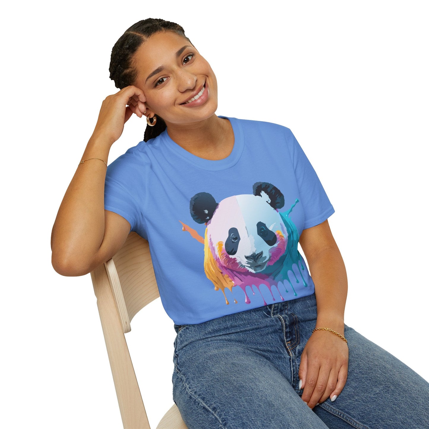 Panda Shirt Unisex T Shirt Softstyle Gildan 64000 100 Percent Ring Spun Cotton Animal Tee