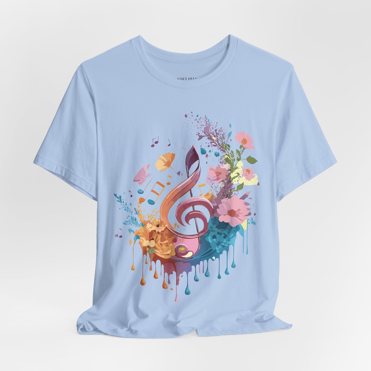 Music Graphic Unisex 100 Cotton Vintage Art with Musical Elements Tee 115