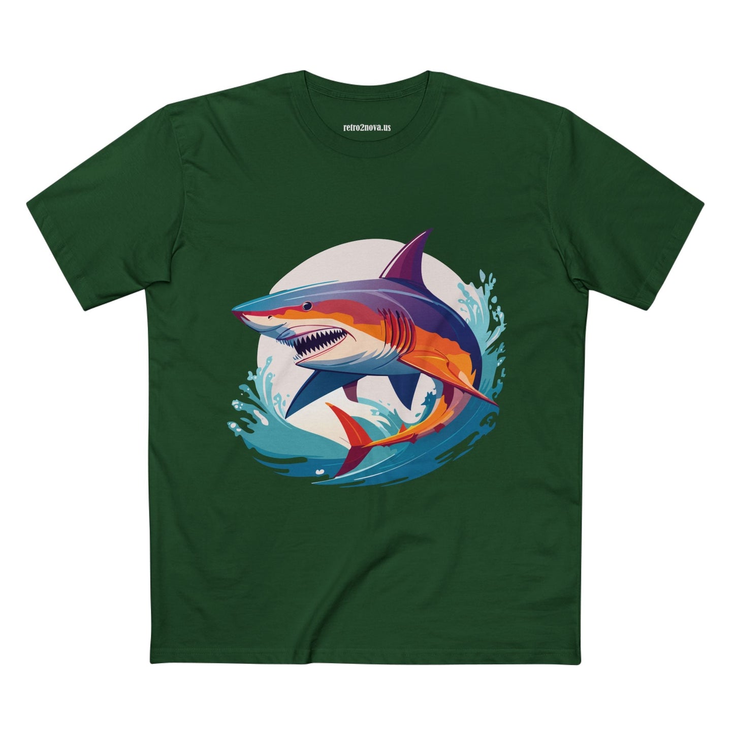 Shark Animals Shirt Unisex Premium Cotton Tee With Original Art Design From Retro2Nova Art Collection