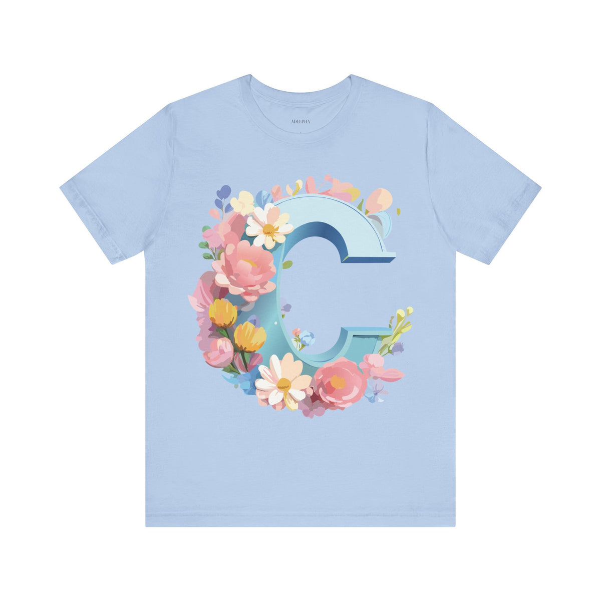 Letter C Graphic Unisex Cotton Bella+Canvas Tee with Art Letter Design