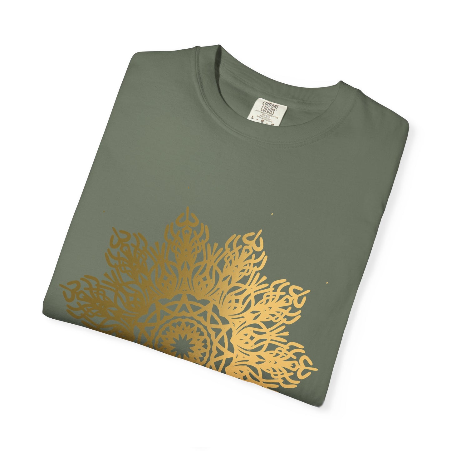 Unisex Garment Dyed Cotton T-Shirt with Mandala Graphic Design