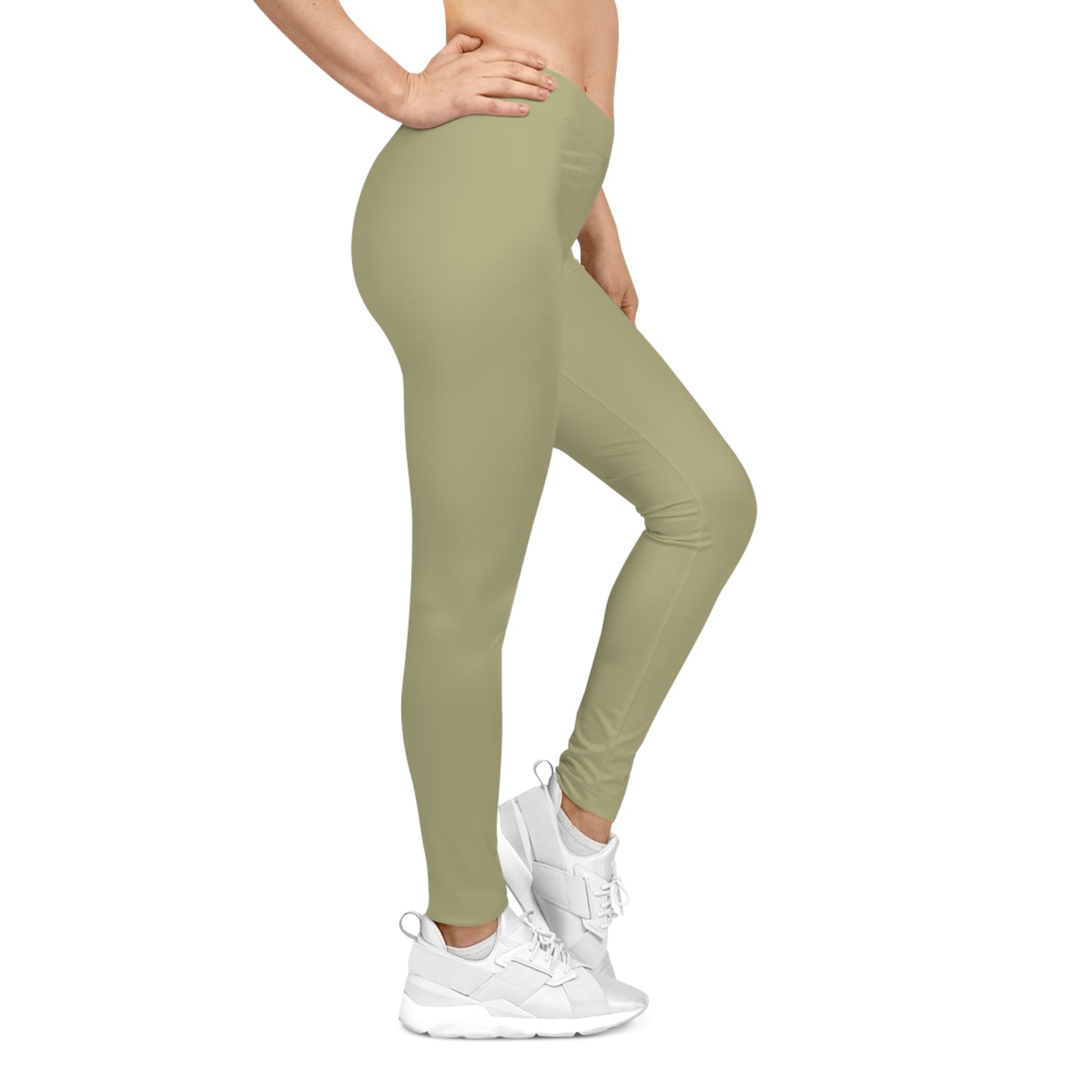 Dry Sage Color Women's Poly-Span Casual Leggings XS-2XL
