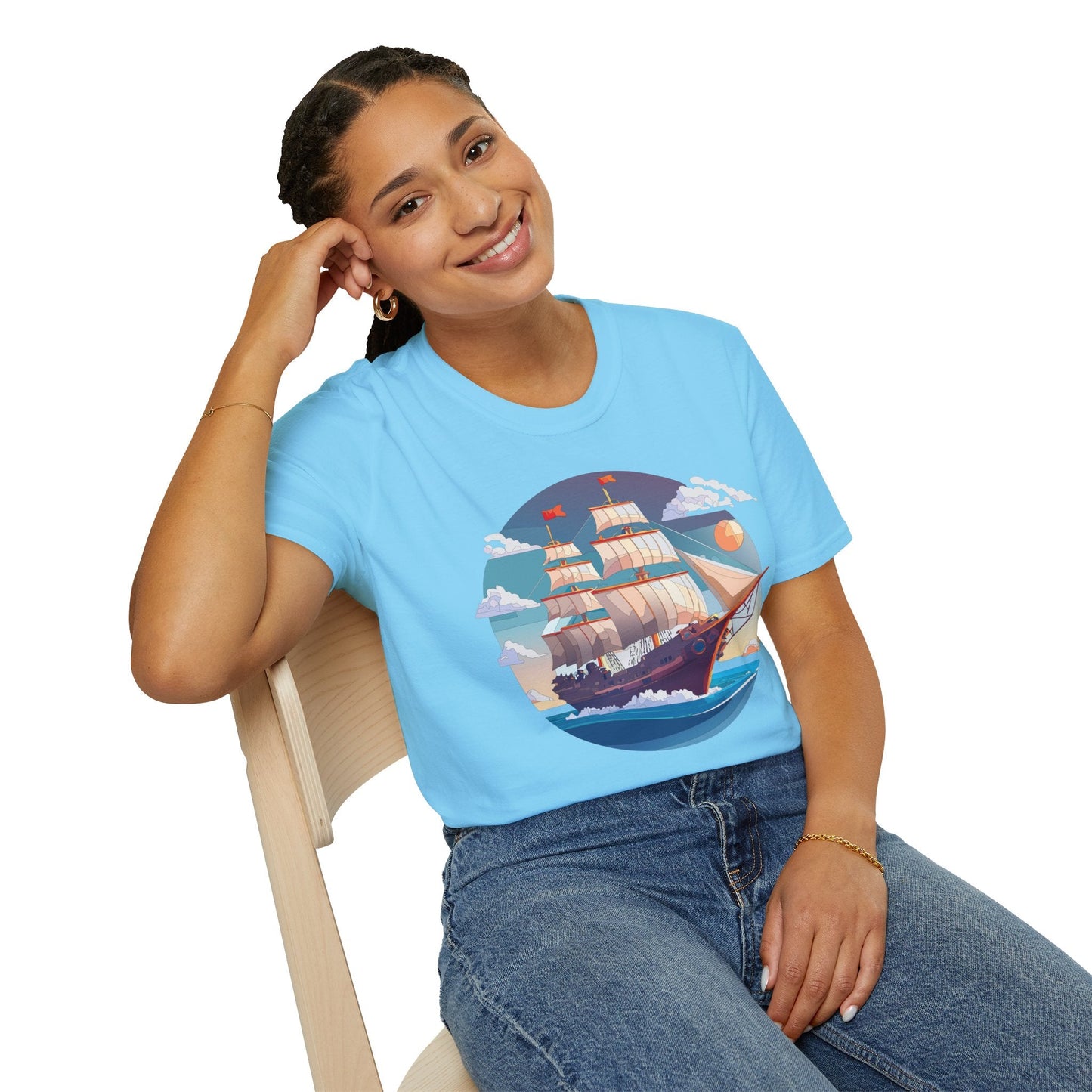Nautical Ship T Shirts Frigate T Shirts Vessel Tee Shirt Unisex Softstyle T Shirt