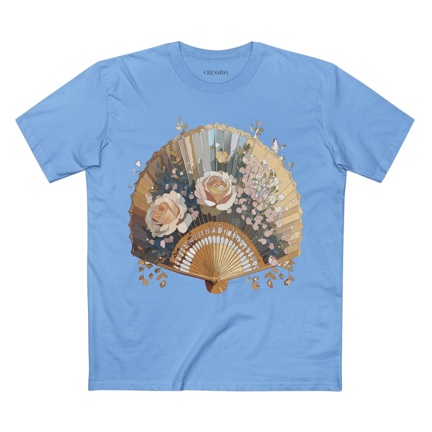 Antique Fan Graphic Design T-Shirt Unisex 100 Cotton Floral Carnival Artwork Tee 6