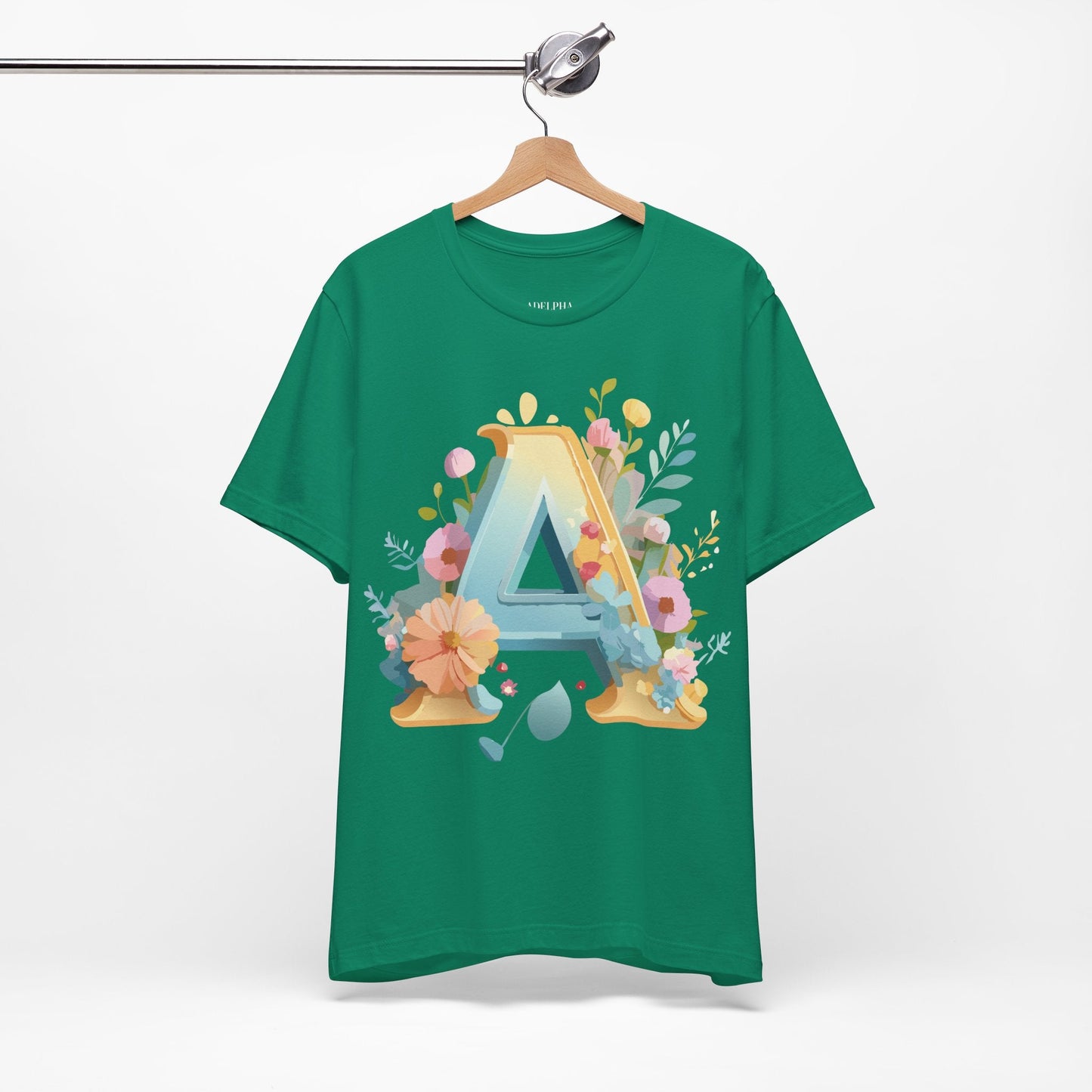Letter A Shirt Graphic Tee Unisex Jersey Short Sleeve Adelpha Vintage Inspired Art Design