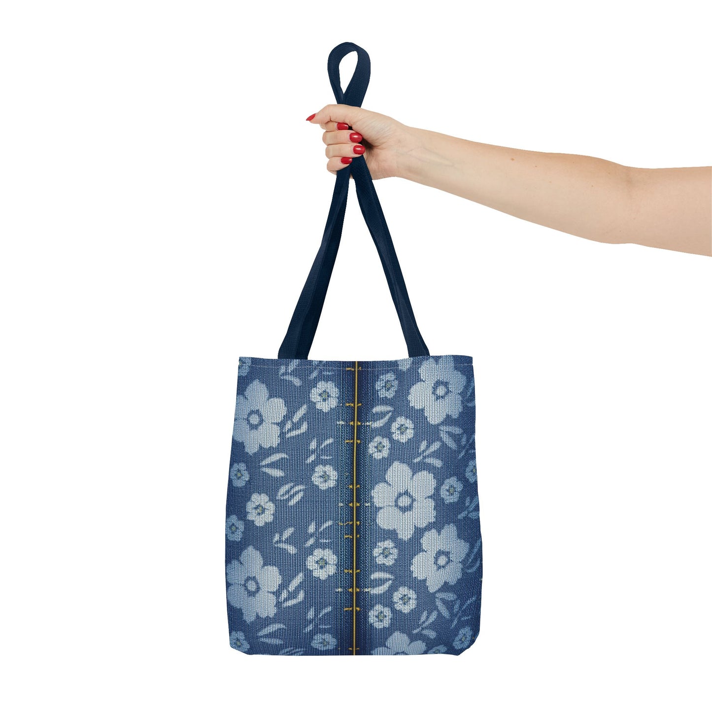 Denim Fabric Imitation Print Unisex Canvas Bag Poly Spun 3 Sizes Tote Bag 118