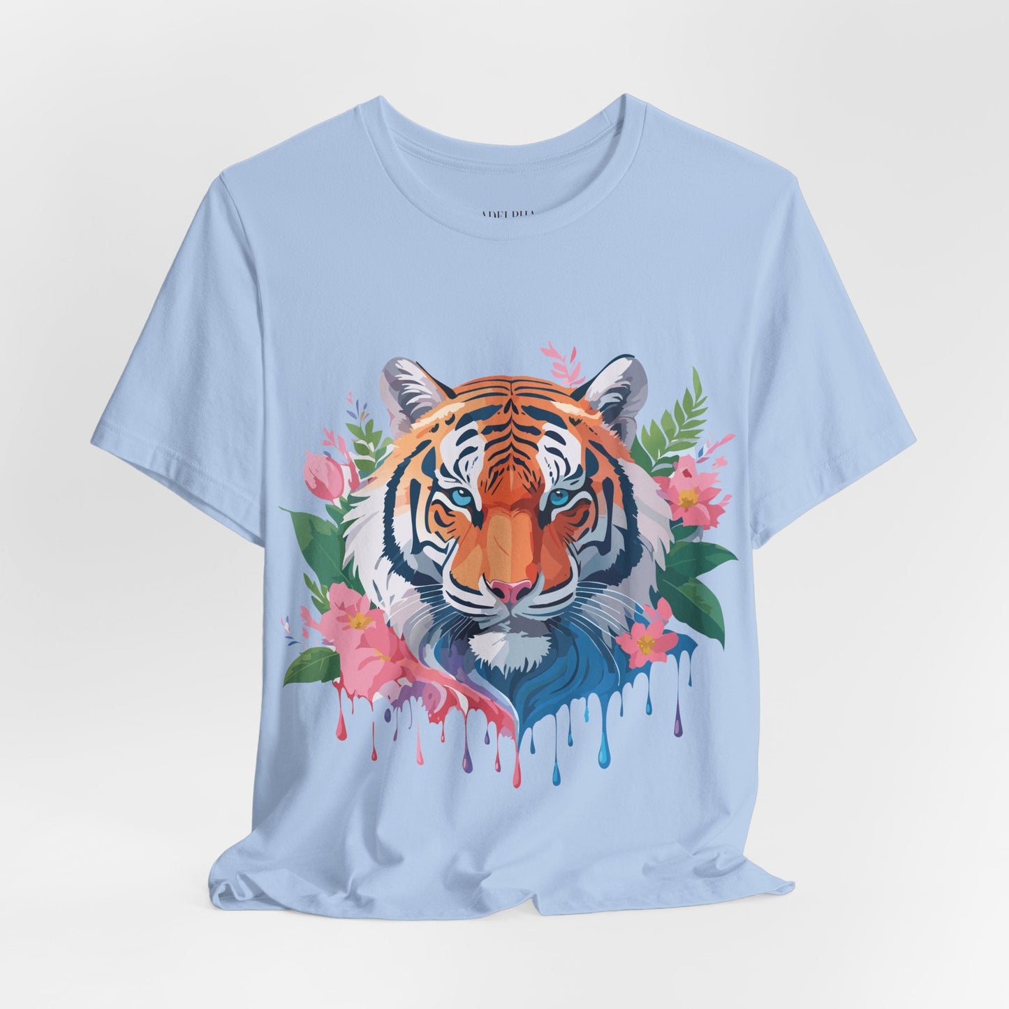 Tiger Graphic Tee Unisex Short Sleeve Shirt With Vintage Inspired Artwork By Adelpha