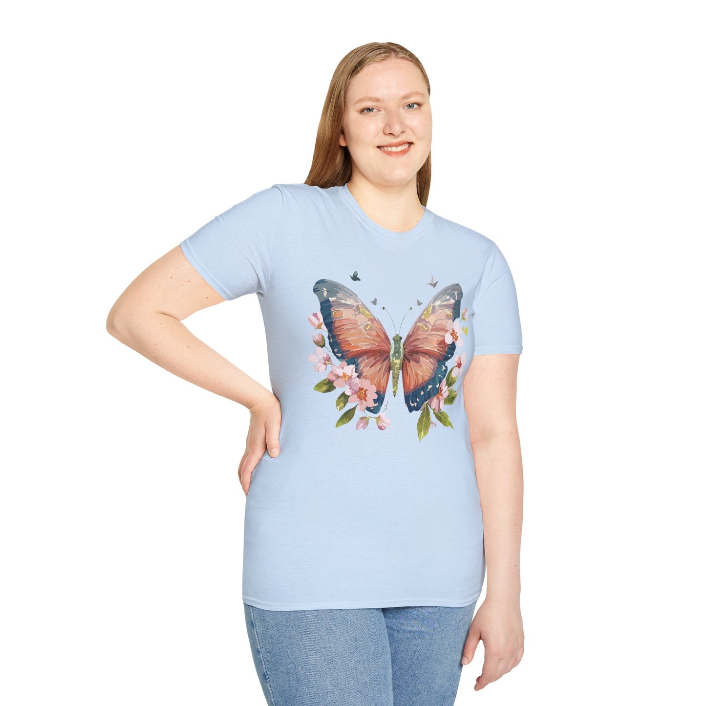 Unisex Monarch Butterfly T Shirt Softstyle 64000 Gildan Ring Spun Cotton Tee Lightweight Comfort