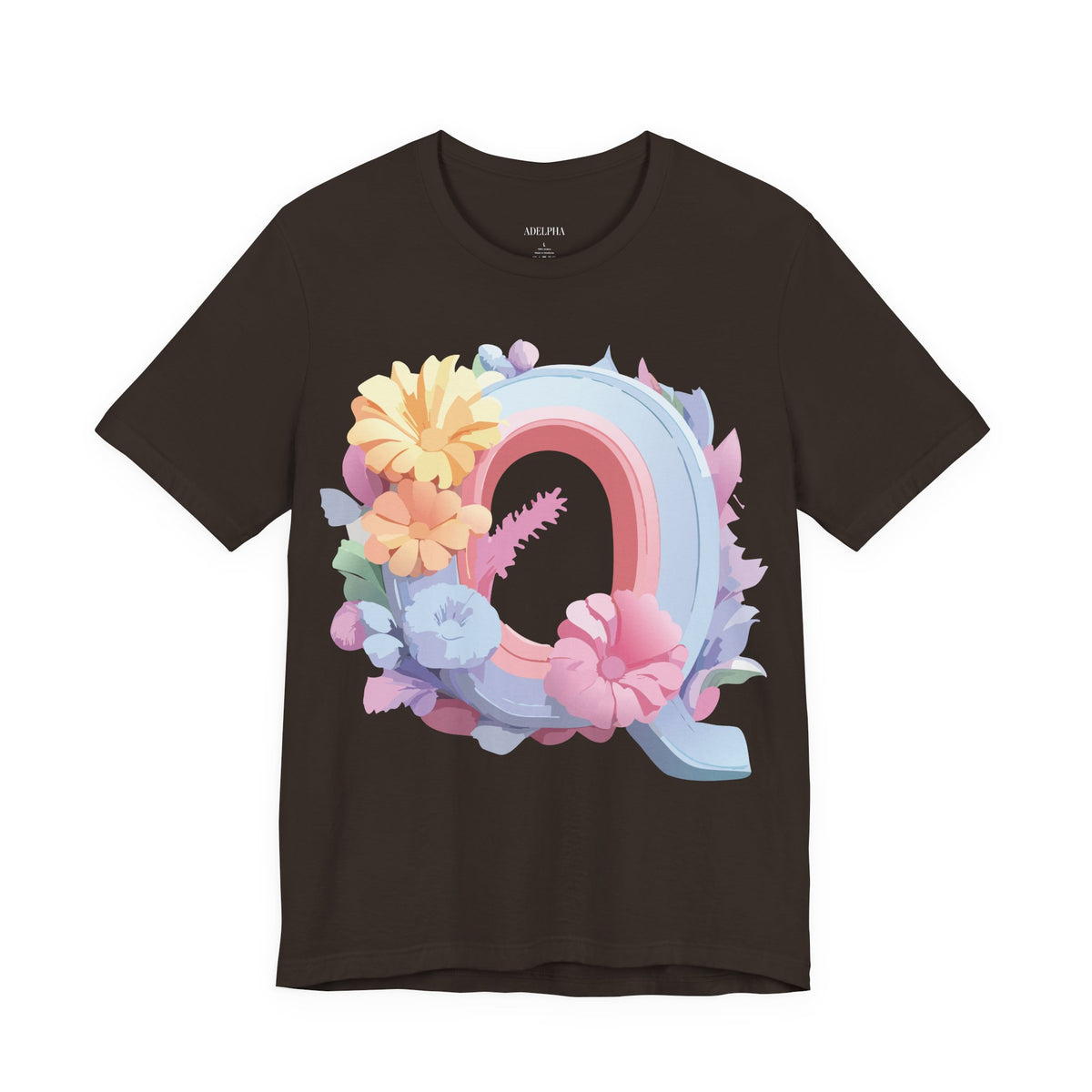 Letter Q Graphic Unisex Cotton Bella+Canvas Tee with Art Letter Design
