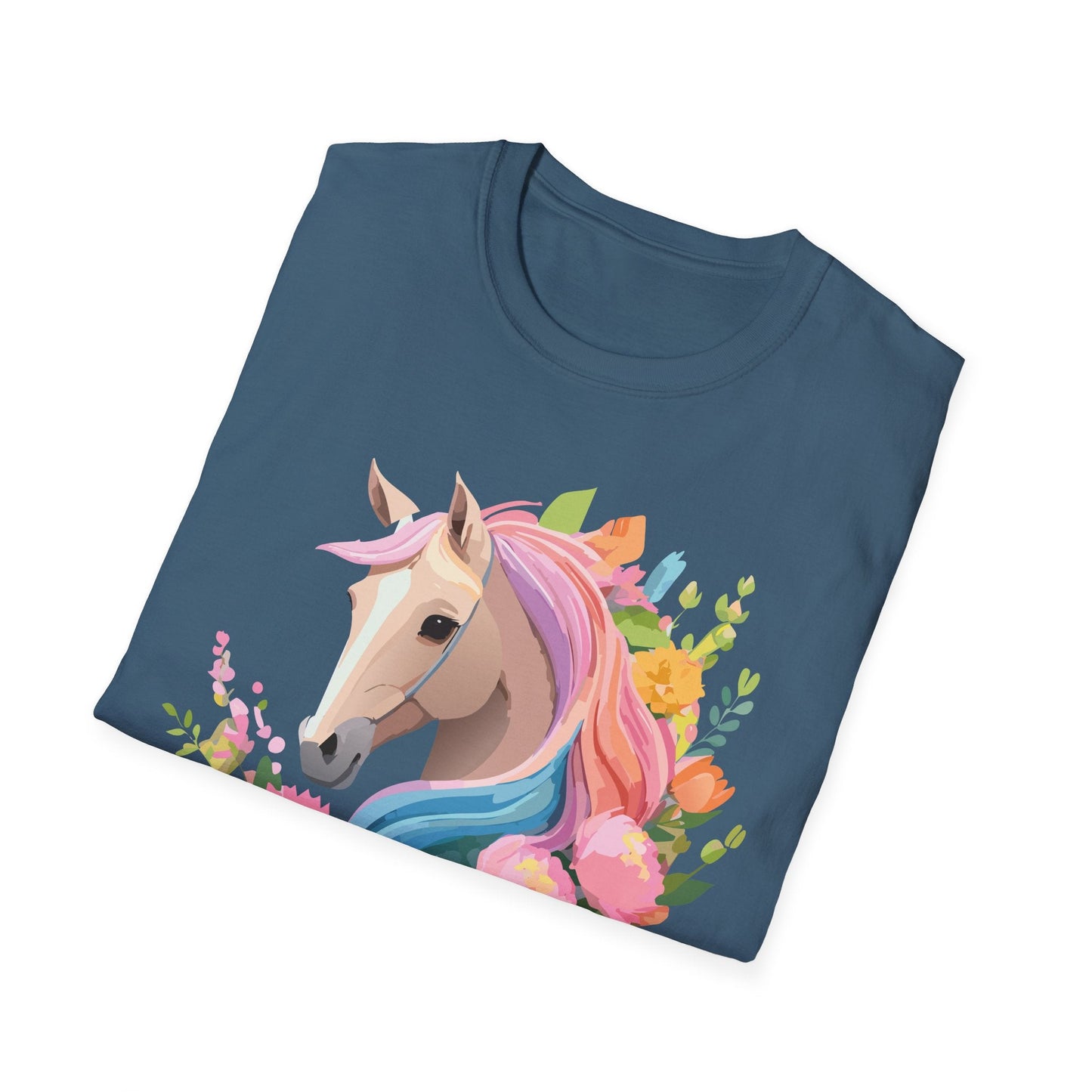 Unisex Horse Shirt Soft Cotton Tee With Animal Artwork Gildan Softstyle